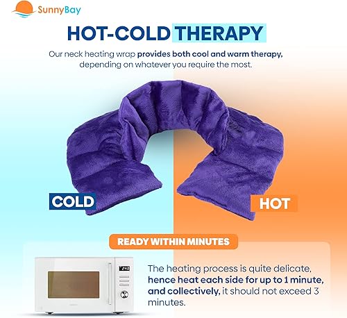 Miniatura 5 de SunnyBay Almohadilla térmica para microondas, envoltura térmica para cuello y hombros con cobertura adicional para aliviar el dolor de espalda