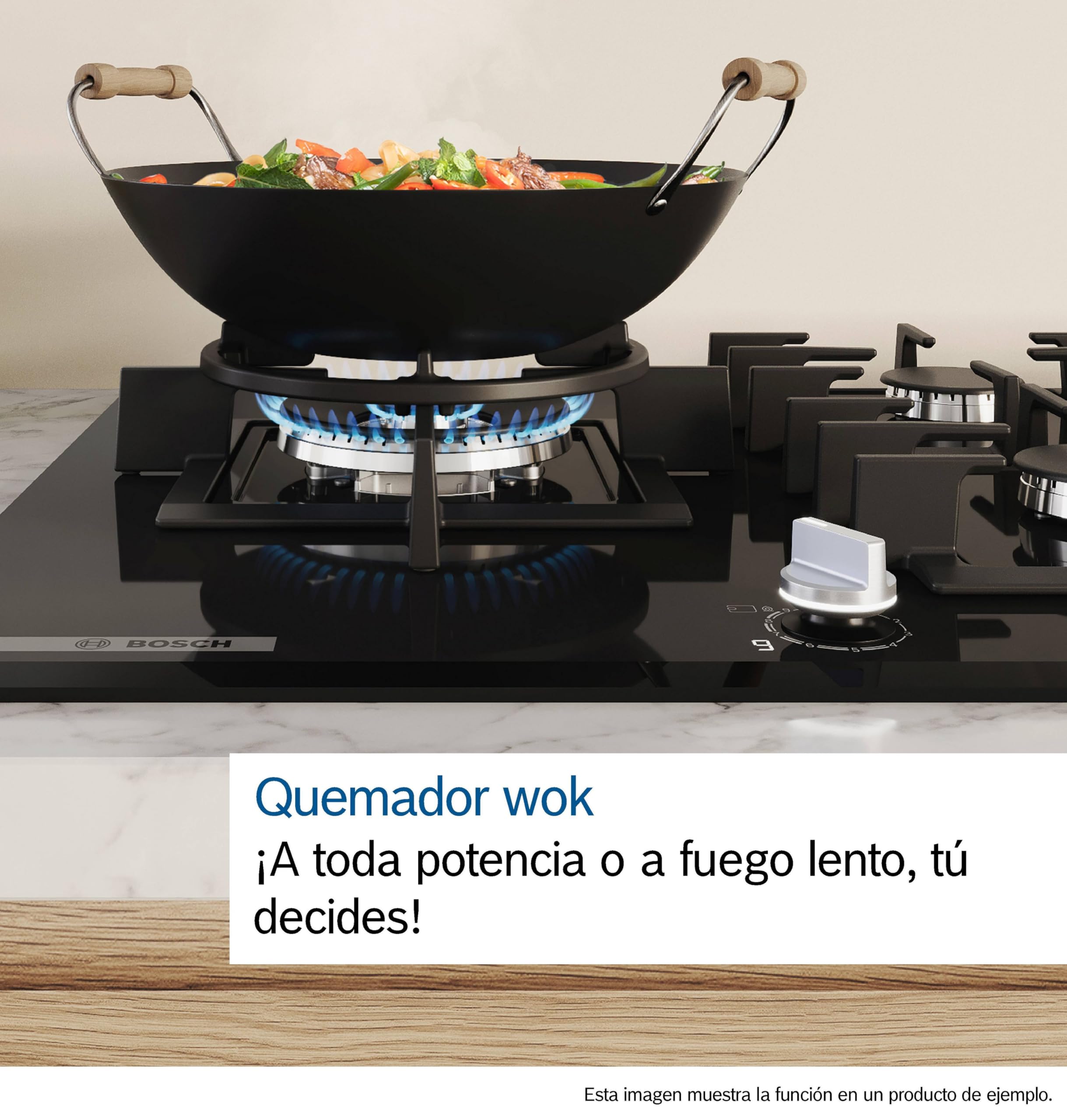 Bosch, Placa de Gas, Serie 6, 3 Zonas, Seguridad GasStop, negro, PPC6A6I10 | Cocina segura y con resultados deliciosos con el control preciso de la llama en 9 niveles.