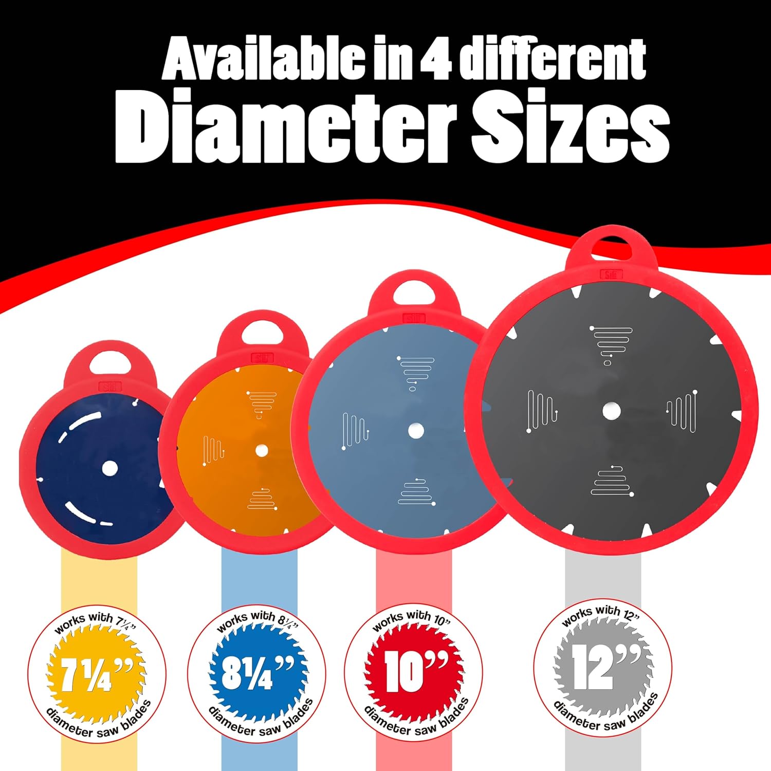 Sili Sleeve Silicone Saw Blade Storage Protector Holder Cover for Circular Miter Tablesaw Blades and Table Saw Accessories (10" 4 Pack)