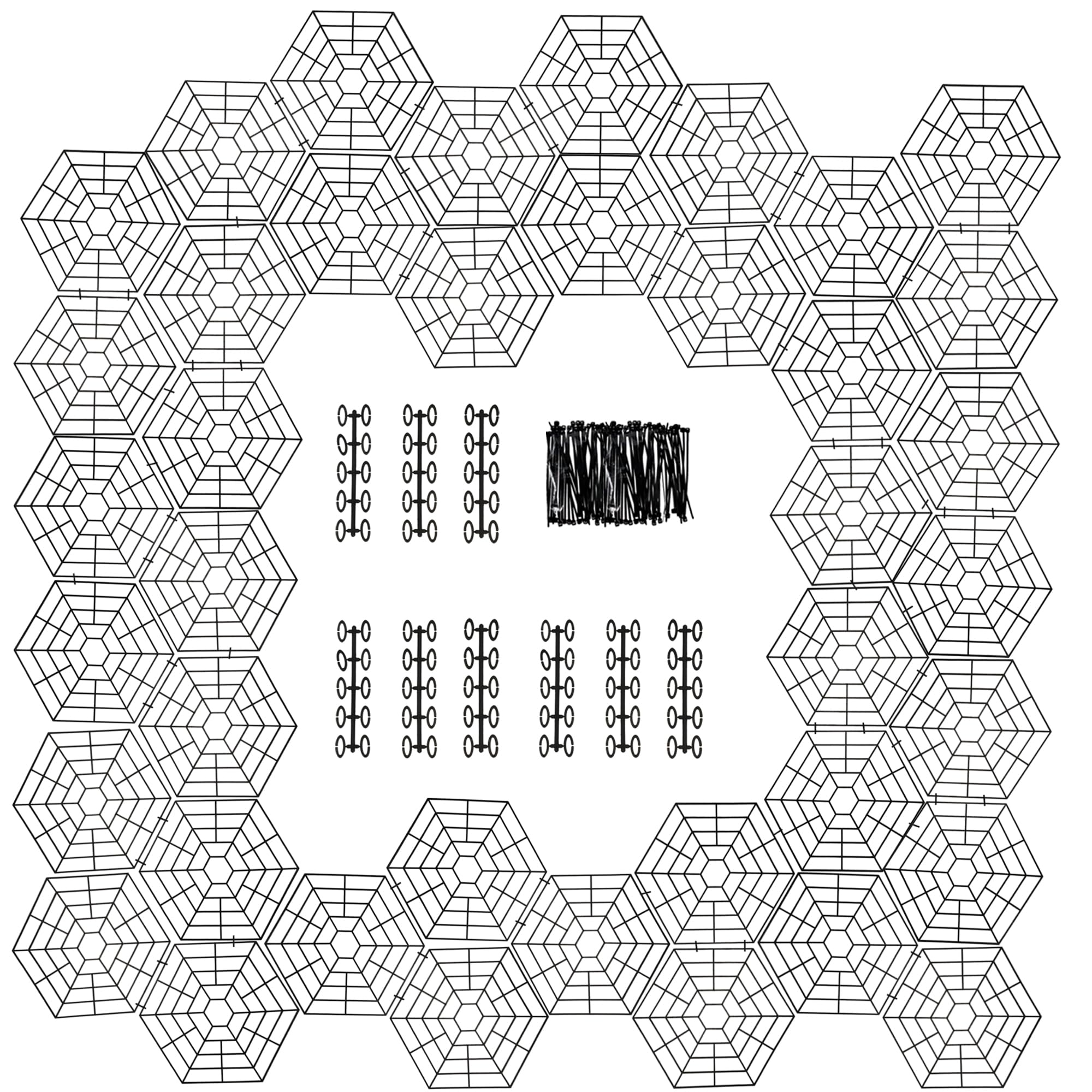 Pond Protectors Plastic Web Hexagonal Pond Guard Netting Floating on Water Resist Herons Racoons Cats Crows Seabirds (30 Pack)