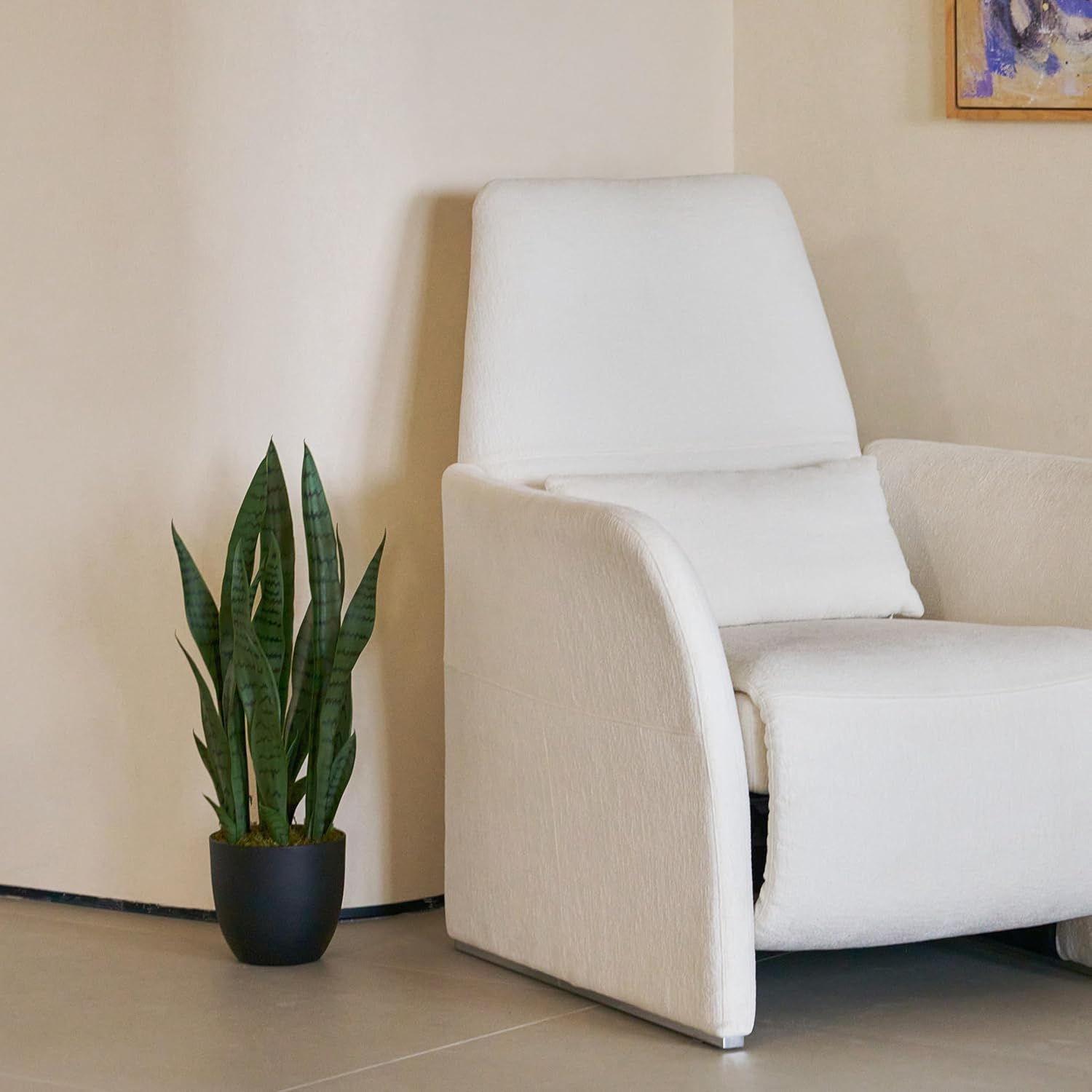 WILD WORKS 28in Artificial Snake Plant in Pot - Realistic Fake Sansevieria with Grass Mat, Greenery Realistic Houseplant for Home & Office Decor