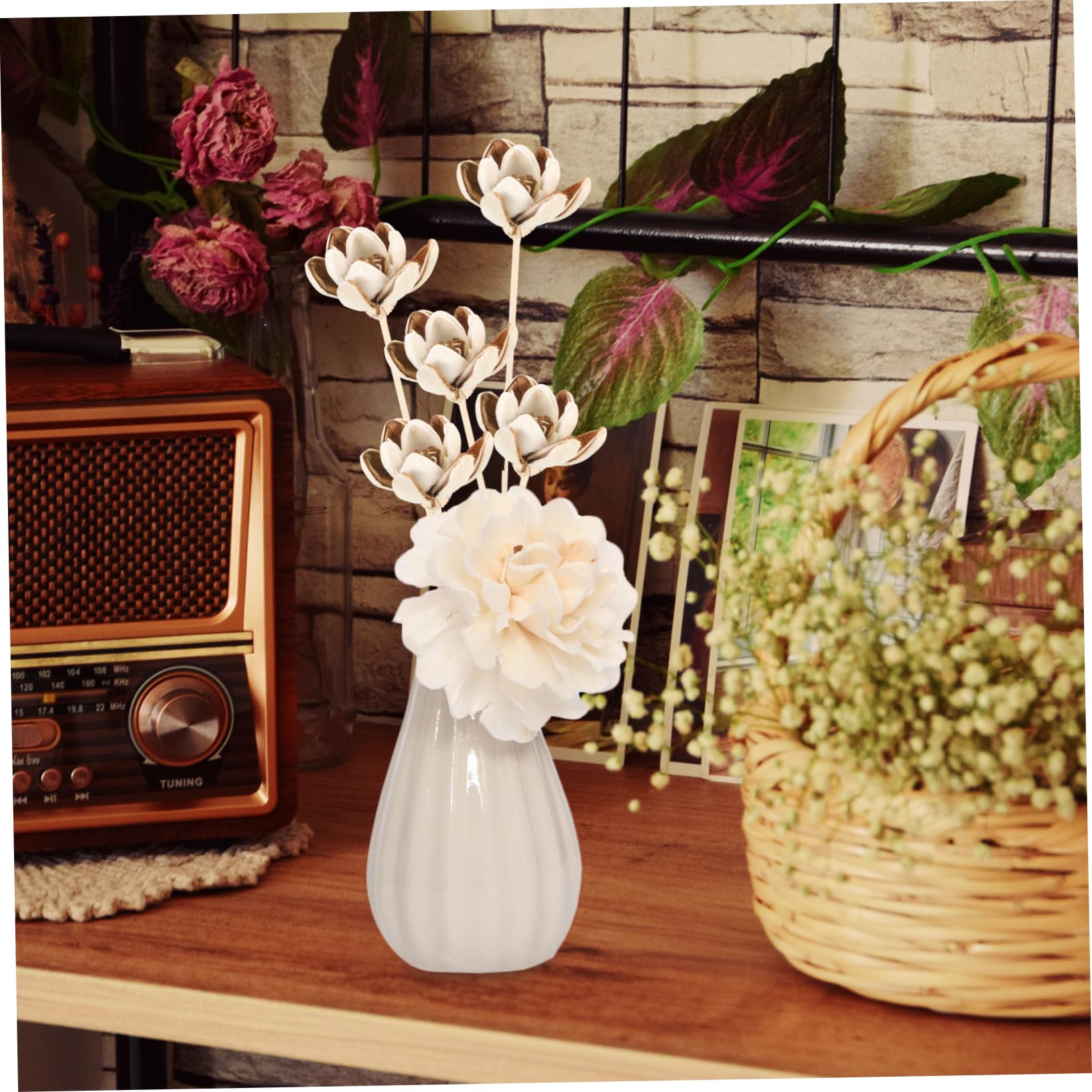 STOBOK 20stücke Dekorative Aromadiffusoren Mit Holzstäbchen Duftende Kunstblumen Für Raumduft Für Schlafzimmer Und Badezimmer Aromatherapie Transparente Stäbchen