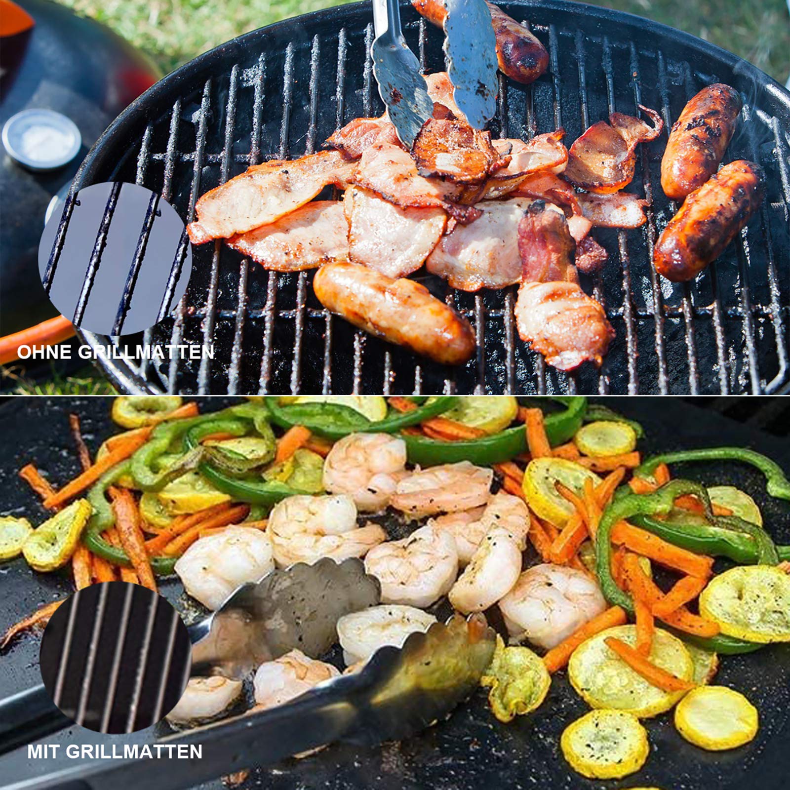Tappetino Per Barbecue In Teflon Antiaderente, Riutilizzabile, 0,2 Mm, Resistente A 260°C, Per BBQ A Gas, Carbonella, Forno