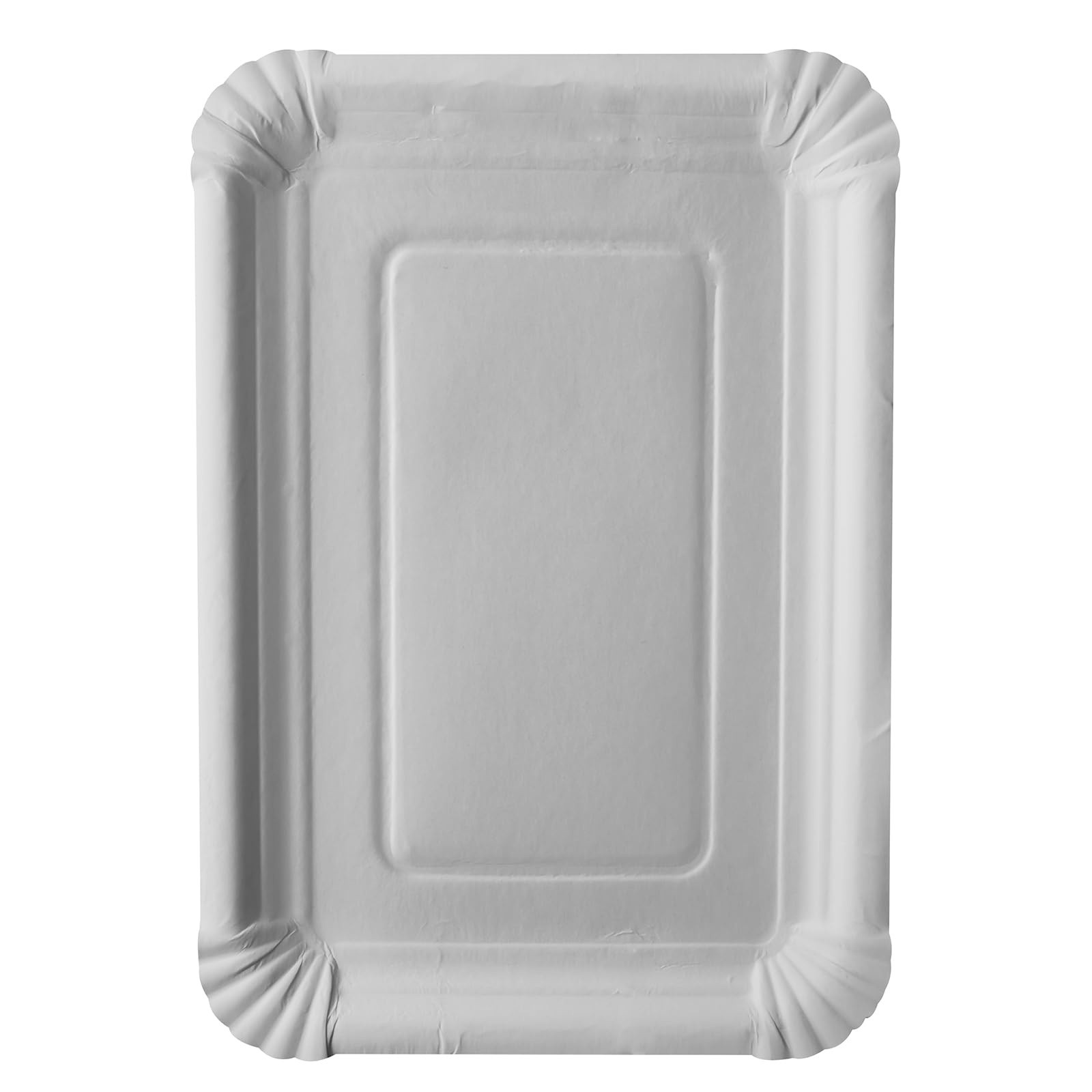 PAPSTAR 250 platos de cartón puro cuadrado 18 cm x 26 cm blanco