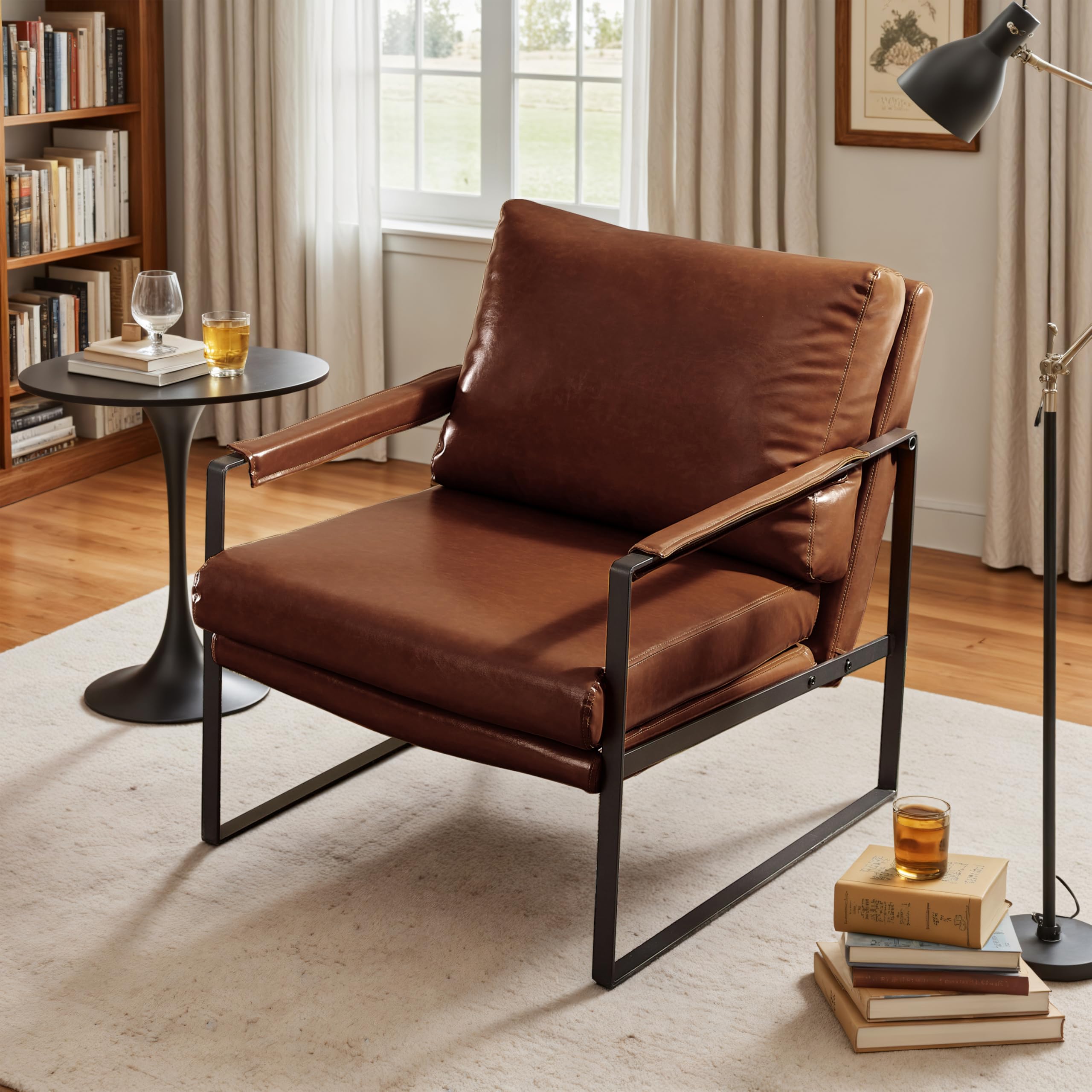 Amazon.com: Art Leon Mid Century Modern Accent Chair, Faux Leather
