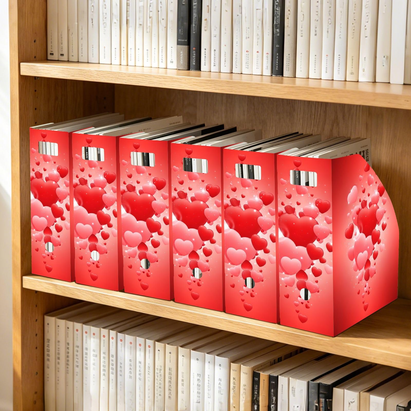 Cartone animato pieghevole cuore rosso File Organizer per scrivania