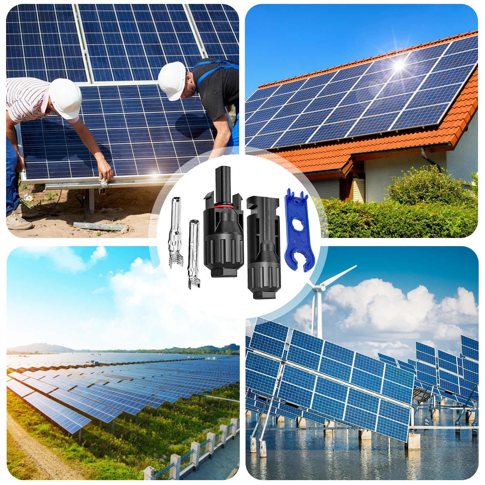 30 pares de conectores solares: macho/hembra, panel solar, conector fotovoltaico, IP67, resistente al agua, conector solar, conector de cable con 2 llaves