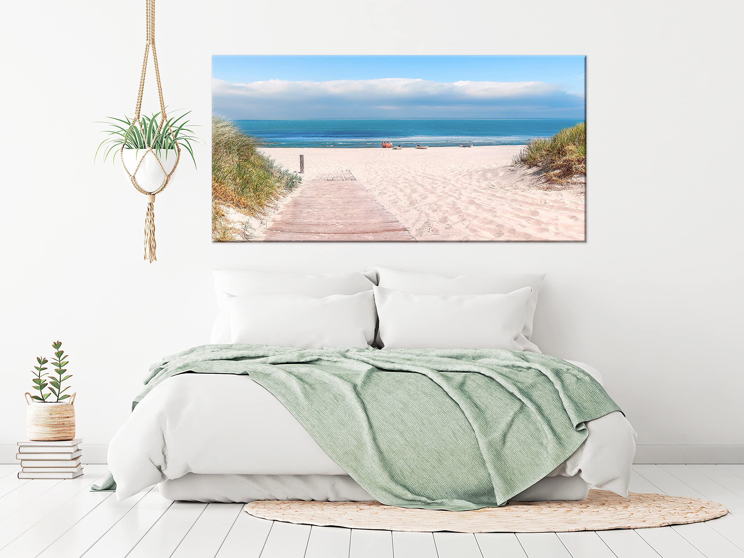 Cuadros B&D XXL Cuadro Mega XXXL Playa y mar 170x85 cm Cuadro en Lienzo | Tamano XXL Estampado Grande Gigante Imagen Para Montar por uno Mismo Decoración De Pared Impresión DIY Naturaleza