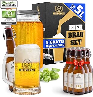 Bierbrauset Helles - 5L Bier - [Echtes Brauerlebnis] - Bier brauen Set Mit Videoanleitung - Bier Geschenke für Männer