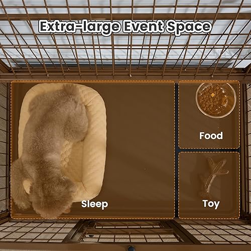 Miniatura 6 de Gardner Pet Jaula para perros resistente de 32 pulgadas con ruedas, jaula plegable de metal para cachorros, perros pequeños y medianos, jaula Marrón