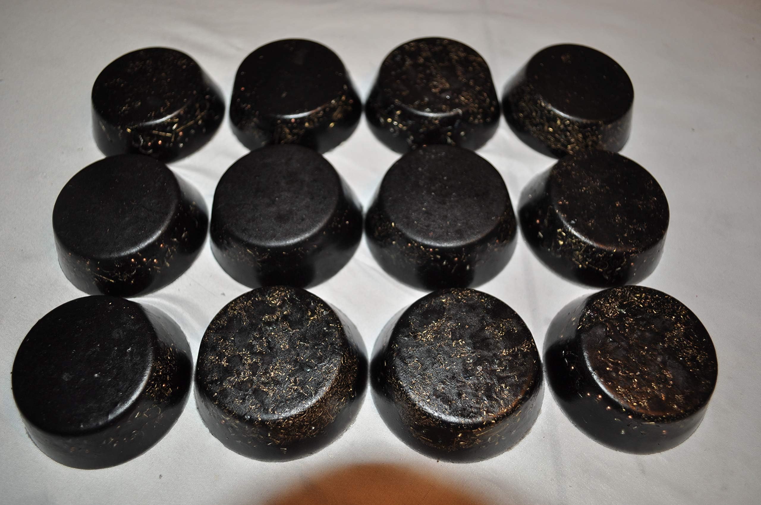 12 Medium Sized Hand Made All Black Quartz Crystal orgone Energy Tower Busters for Travel Headache Relief emf Protection Home Decoration