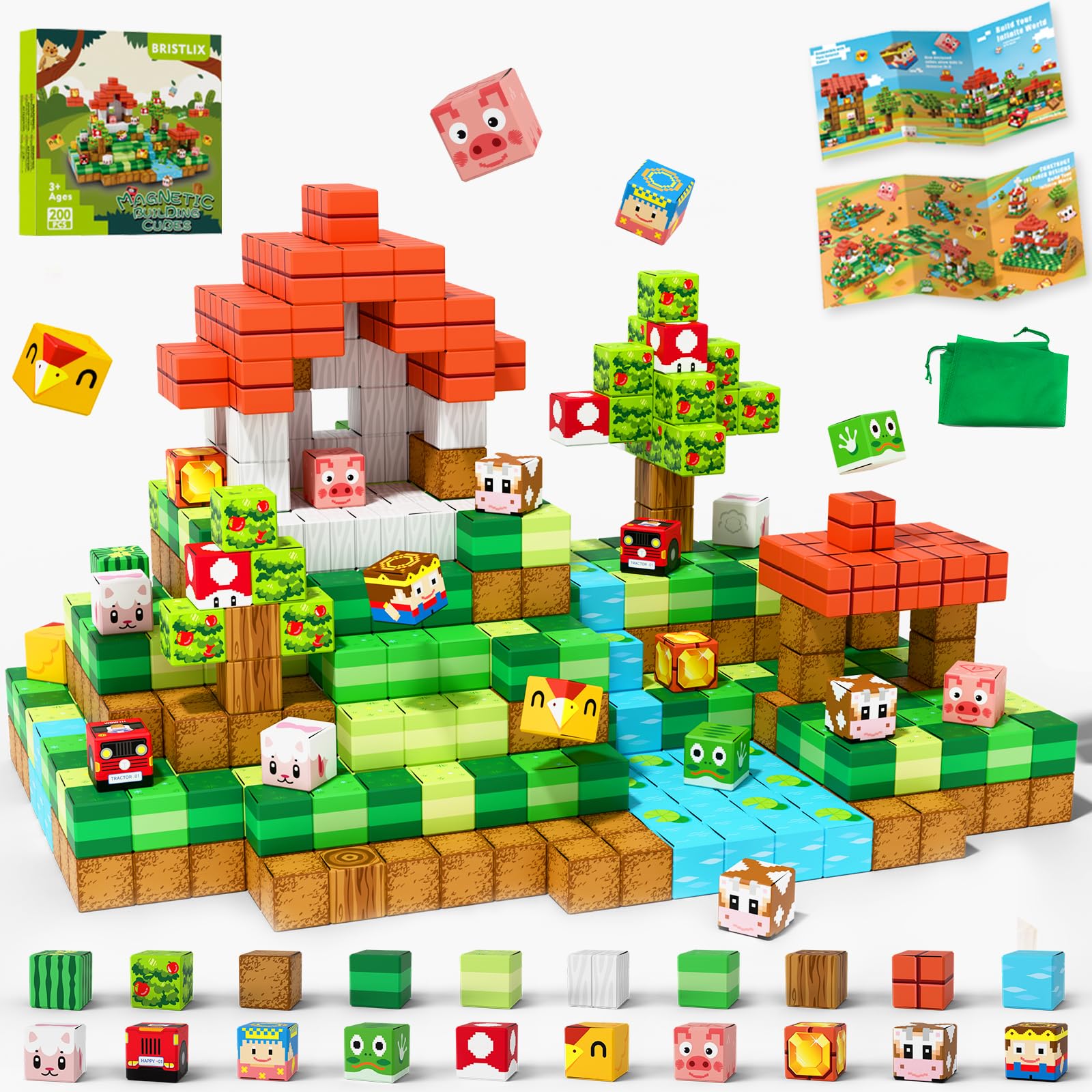 Amazon.com: BRISTLIX 200 PCS 0.8in Magnetic Blocks - Magnet Toys