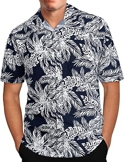 Summer Shirt Men Funky Multicoloured Printed Casual Shirts Slim Fit Lapel Button Down Shirt Summer Short Sleeve Hawaiian Flower Shirt Holiday Beach Shirt Outdoor Casual Blouse Tee