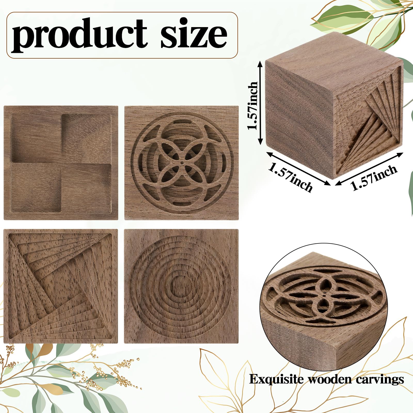 Amazon.com: Leinuosen 4 Pcs Wooden Essential Oil Diffuser Square