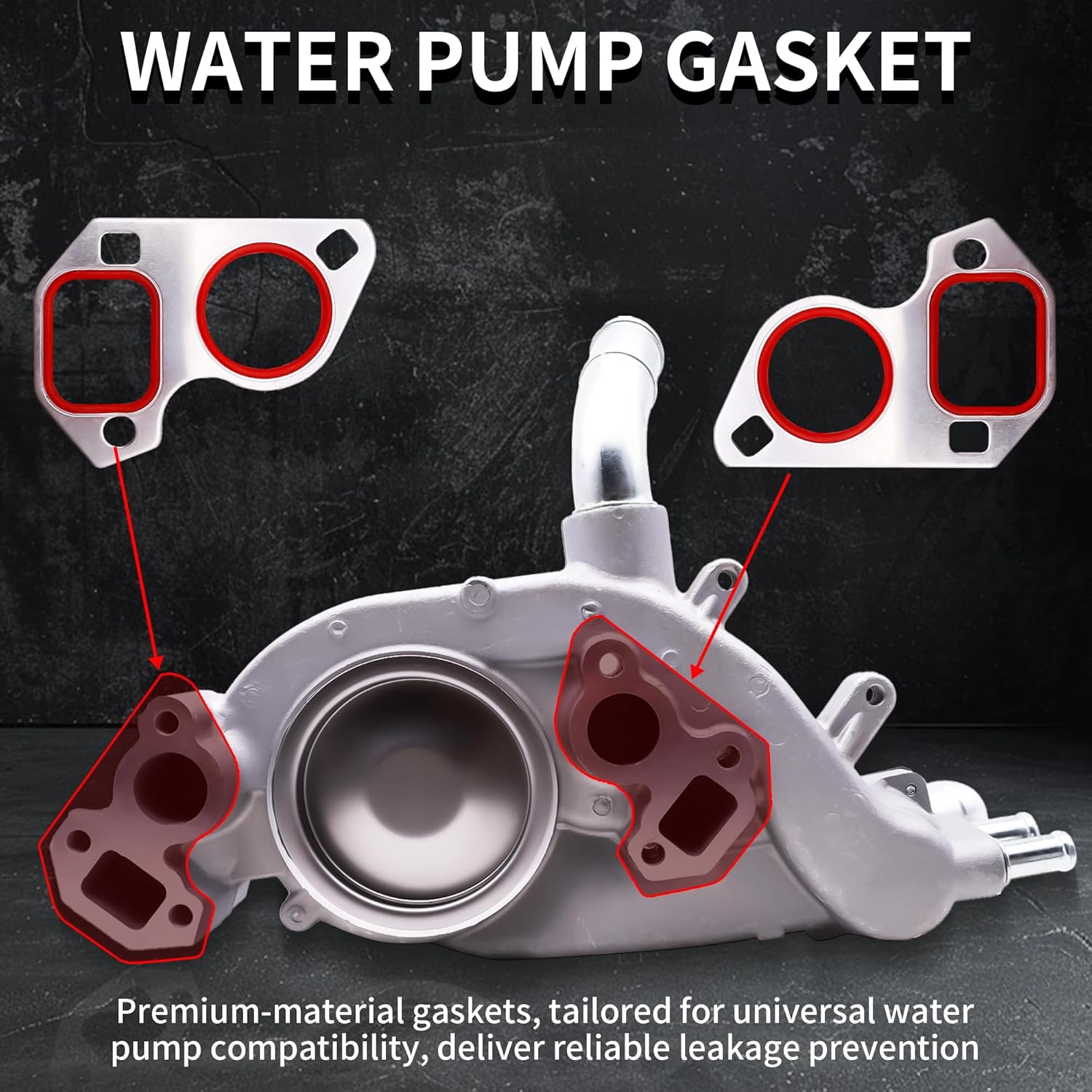 AW5087 Engine Water Pump Assembly with Thermostat Compatible with 1999-2006 Chevy Tahoe 4.8L 5.3L V8 AWD, 2004- Hummer H2 6.0L, 2003- Isuzu Ascender 5.3L – OE Replacement Coolant Pump