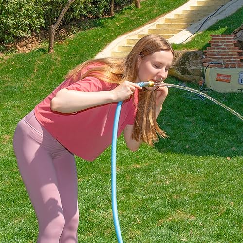 Miniatura 4 de Fevone Manguera de jardín resistente de 25 pies, diámetro interior de 58 pulgadas, explosión de 450 PSI, accesorios de latón macizo de 34 pulgadas,