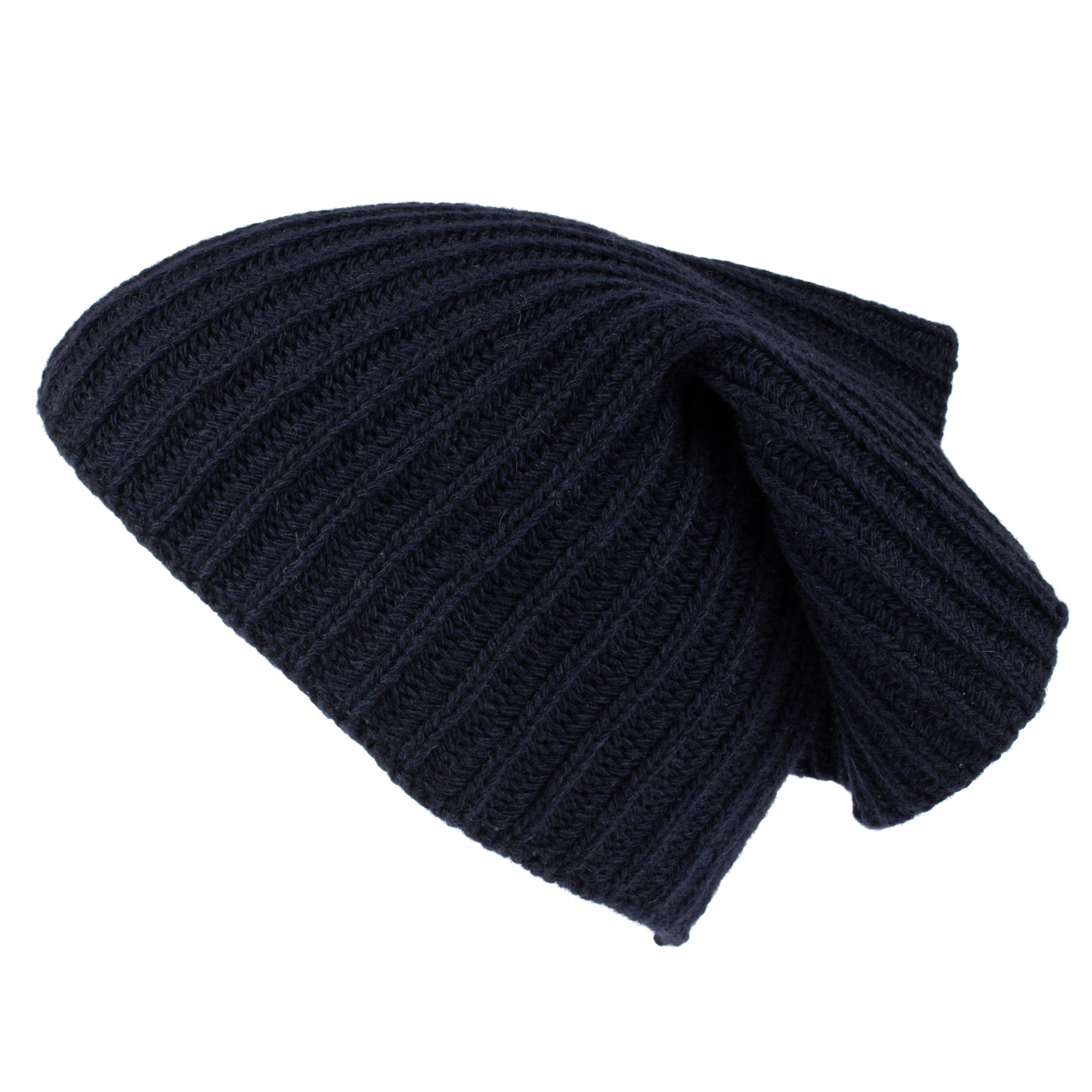 Gorro de cuello 30% cachemira 70% lana merino, Calentador Cuello Invierno, Hombre Mujer, Azul Oscuro, Talla única