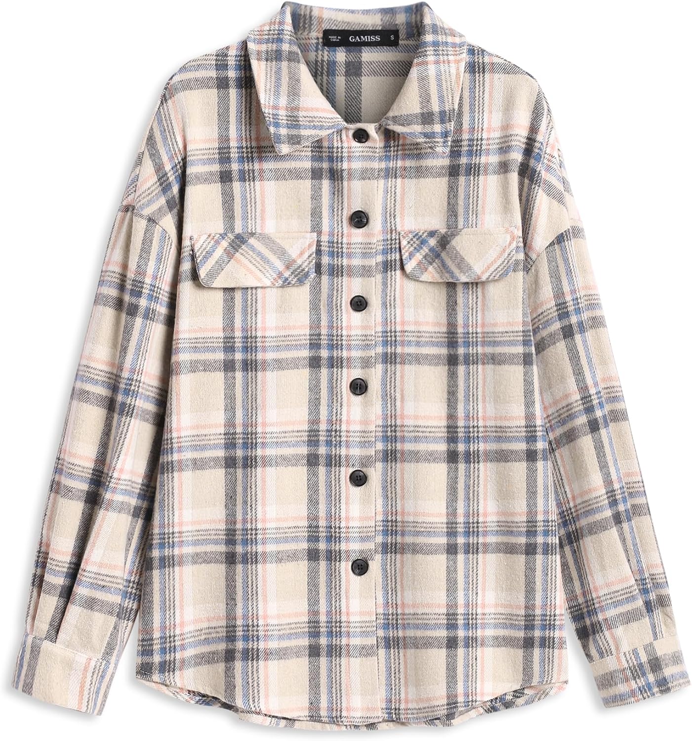 Womens Plaid Shacket Button Down Collared Fall Flannel Shirt Jacket Long Sleeve Casual Outfits Fashion Clothes - Image 4