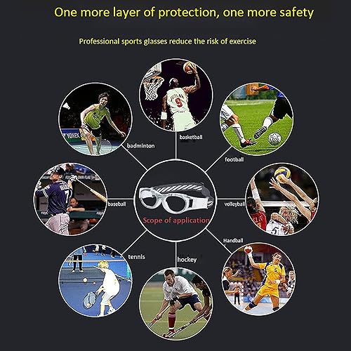 Miniatura 7 de Gafas deportivas para niños, gafas de baloncesto y fútbol, gafas de seguridad para niños, antichoque, marco de colisión, 7-14
