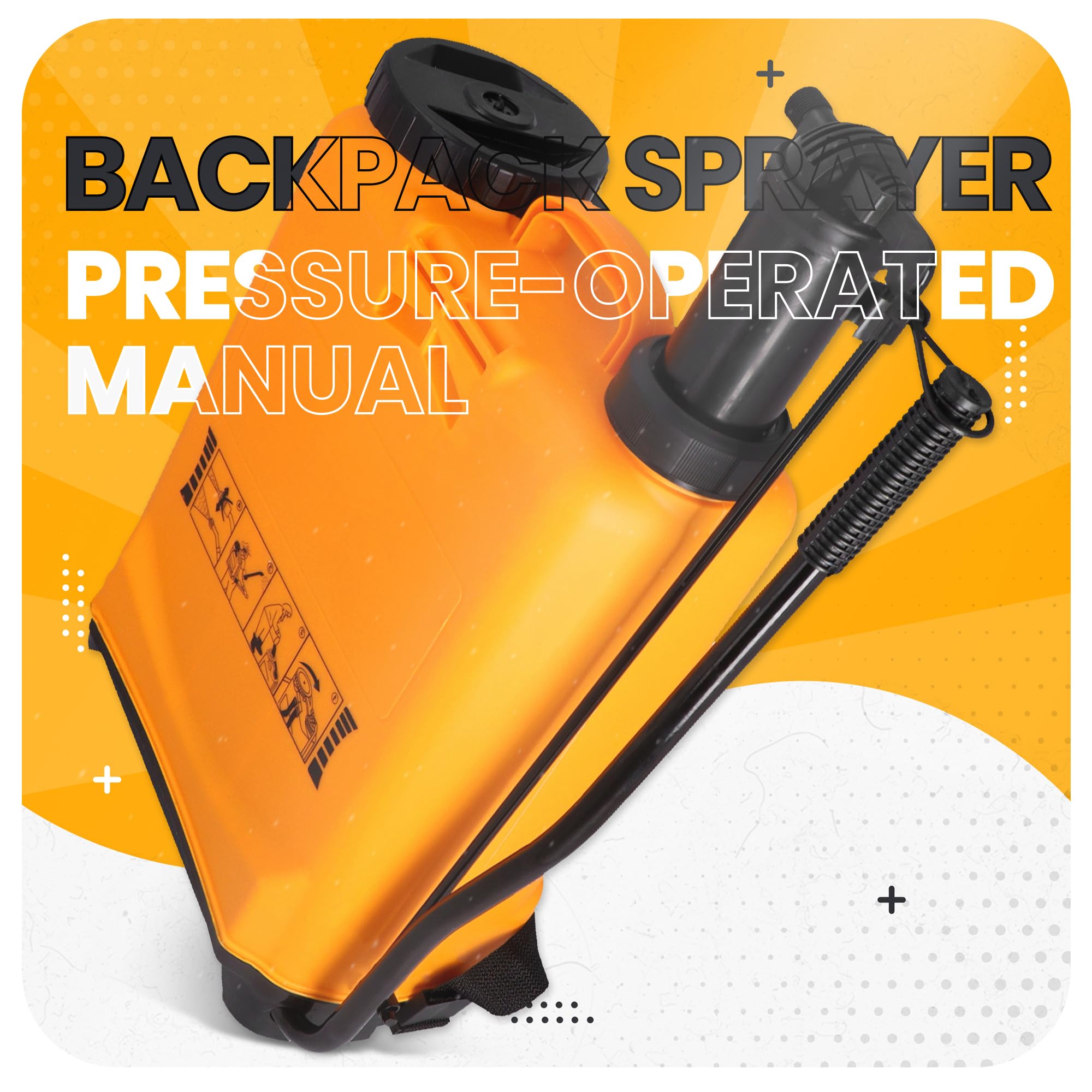 Instalguru Sulfatadora Mochila 16l Pulverizador Presión Manual Jardinería Fumigadora Huerto Herbicida Fertilizante Boquillas Regulables Tratamiento Plantas Diseño Ligero