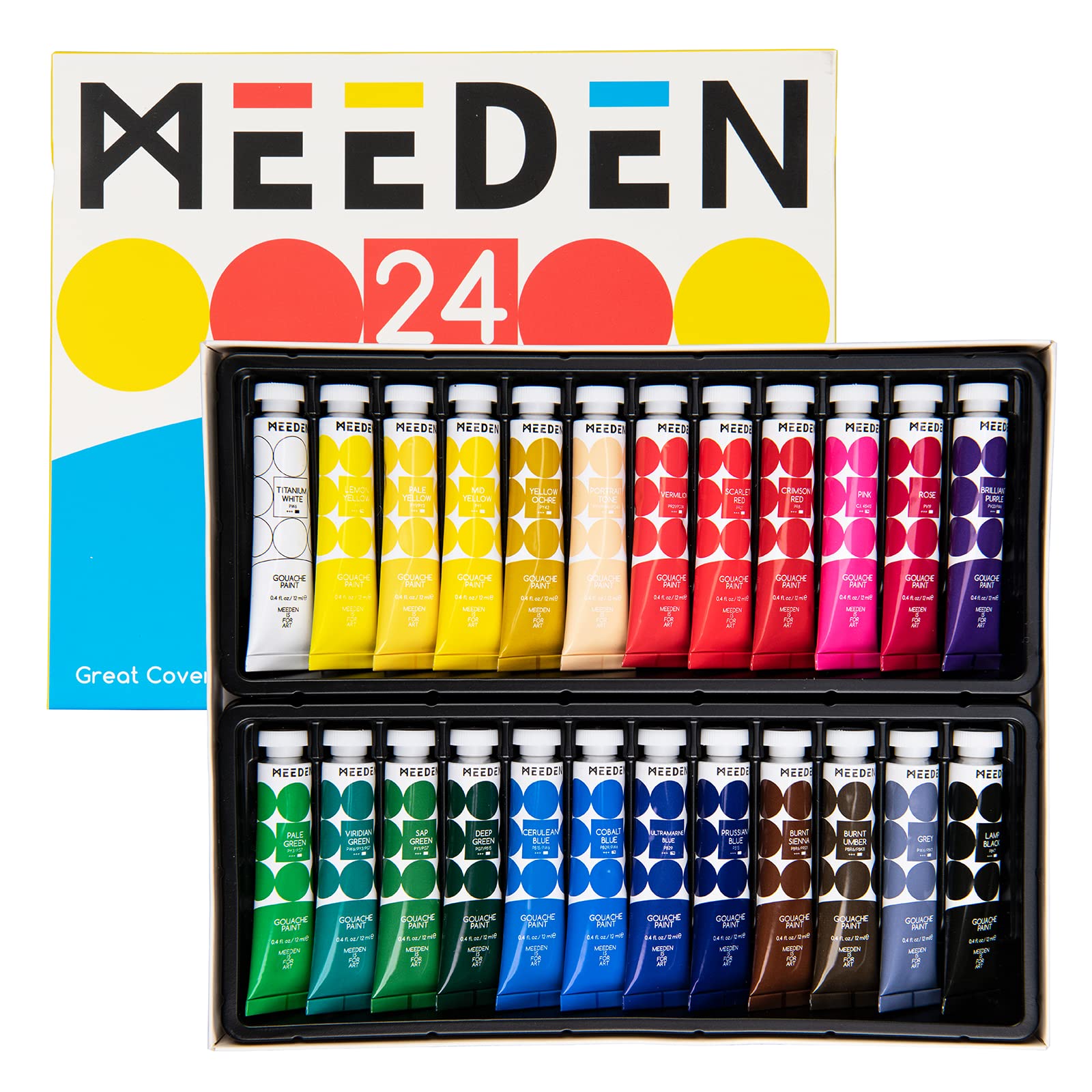 Lot De 24 Peintures Aquarelles Meeden 12 Ml - Pigments Riches, Non Toxiques, Pour Artistes Et Débutants