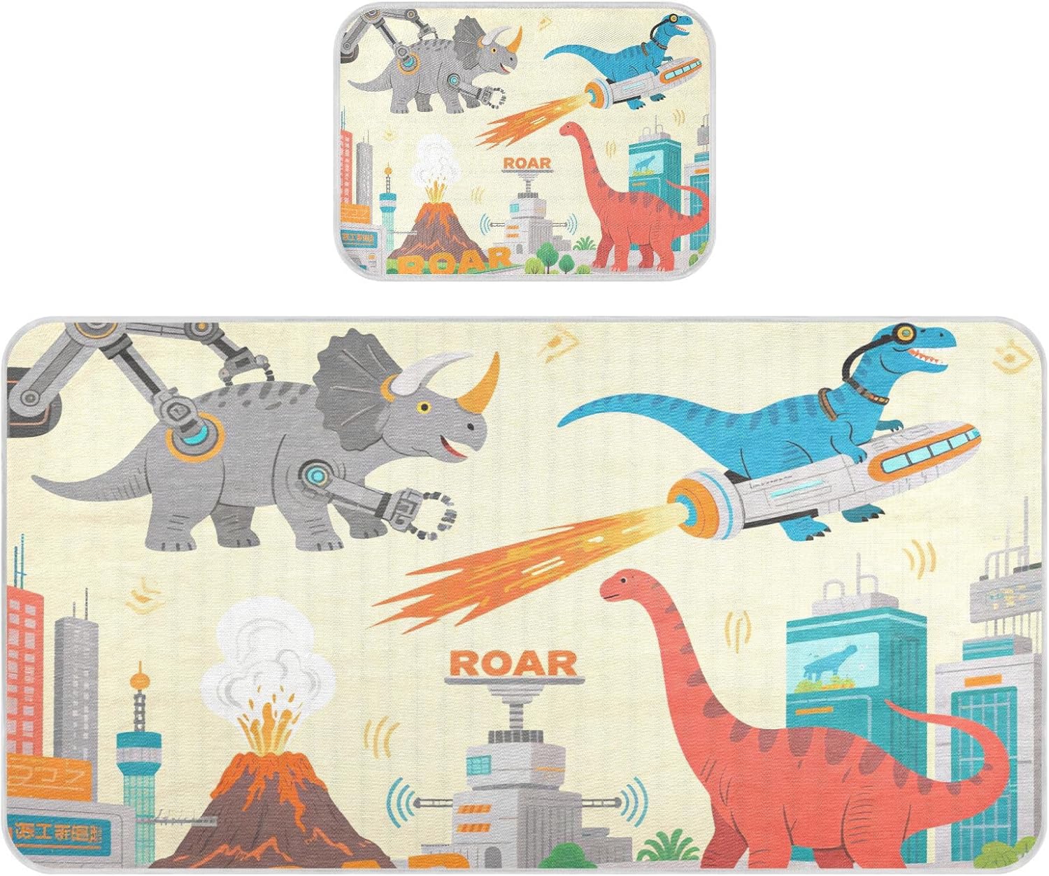 Cute Cartoon Dinosaurs Cooling Baby Mattress pad Protector 28" x 52" Breathable Mattress pad for Baby&Toddler