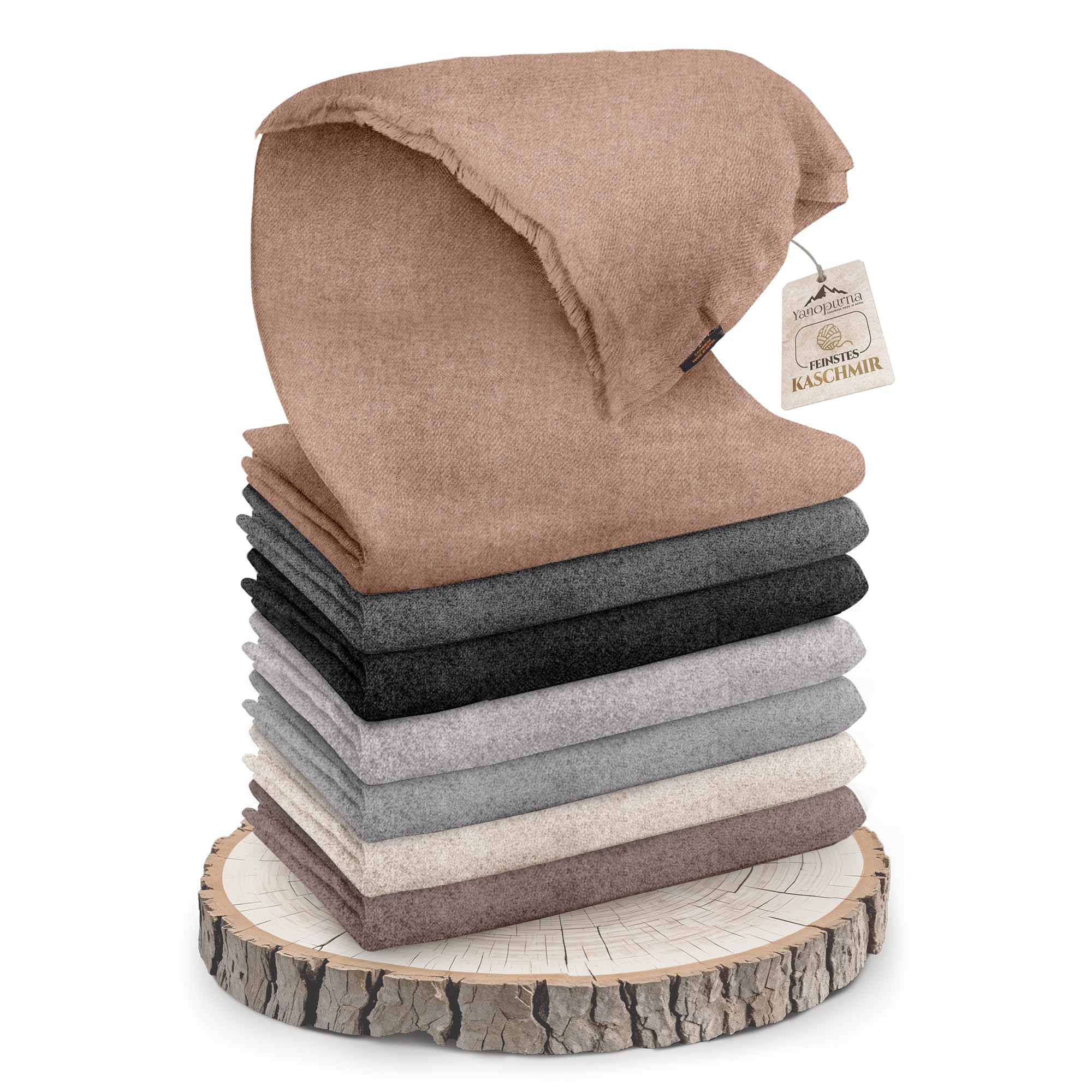 Kaschmirdecke – Handgewebte Sofaüberwurf Decke aus 100% Kaschmirwolle – 135 x 270 cm Weiche und gemütliche Braune Kuscheldecke für Couch und Stuhl – Hergestellt in Nepal