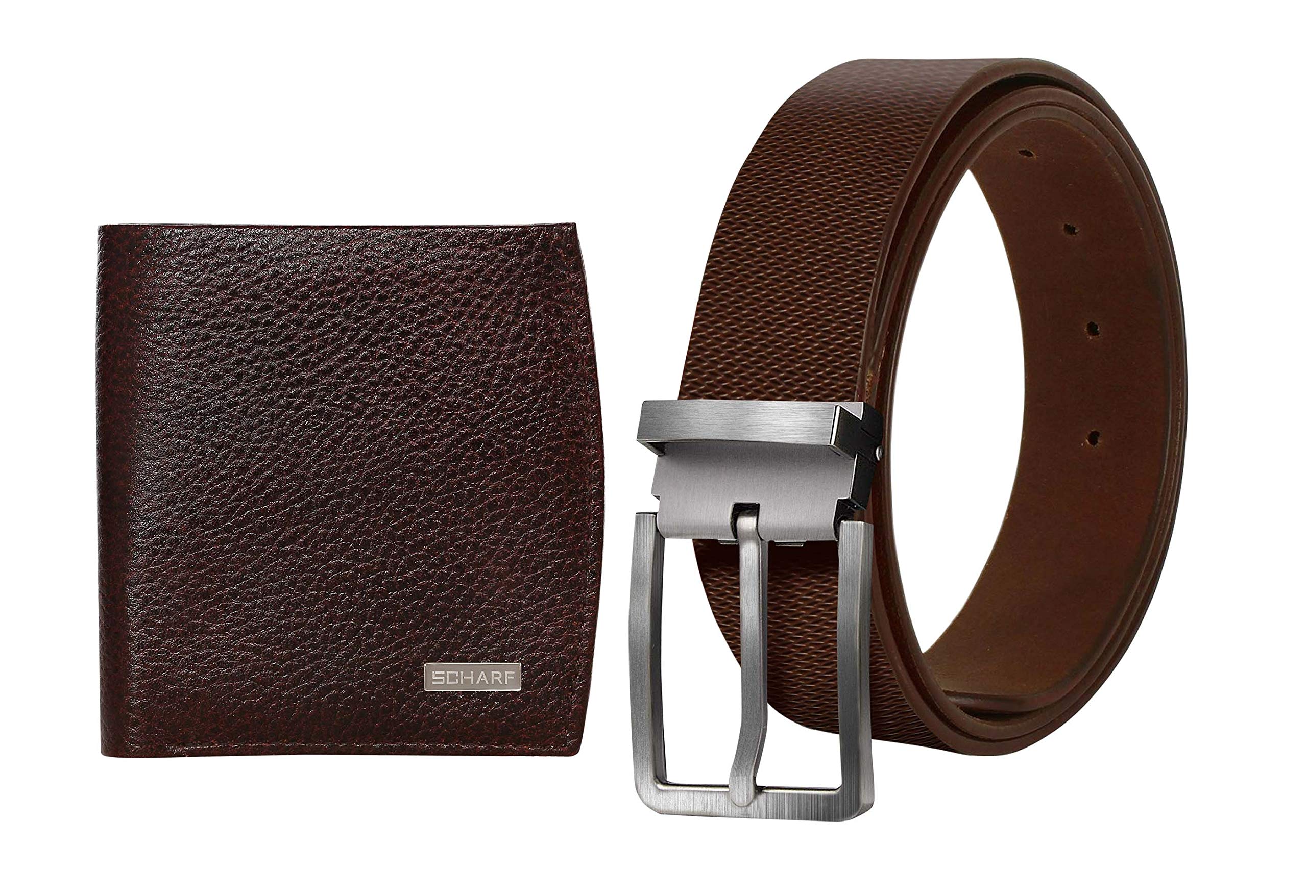 SCHARF Genuine Leather Formal Belt & Wallet Combo Gift Set For Men (A Doozy-Double)