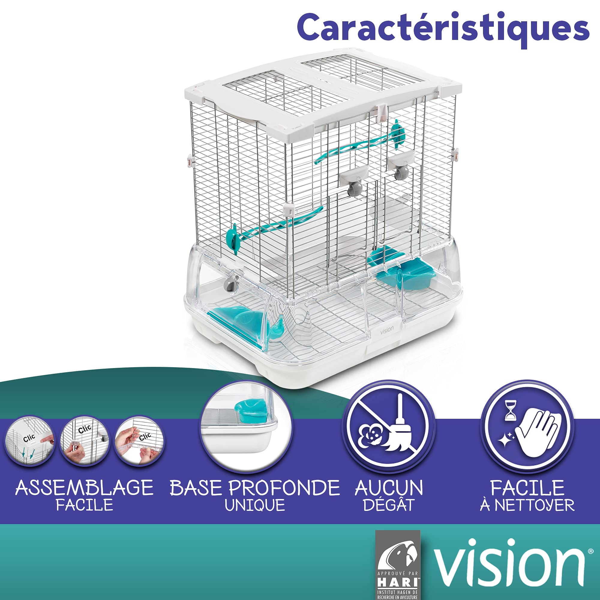 Vision Cage S01 pour les Oiseaux 46x36x51 cm