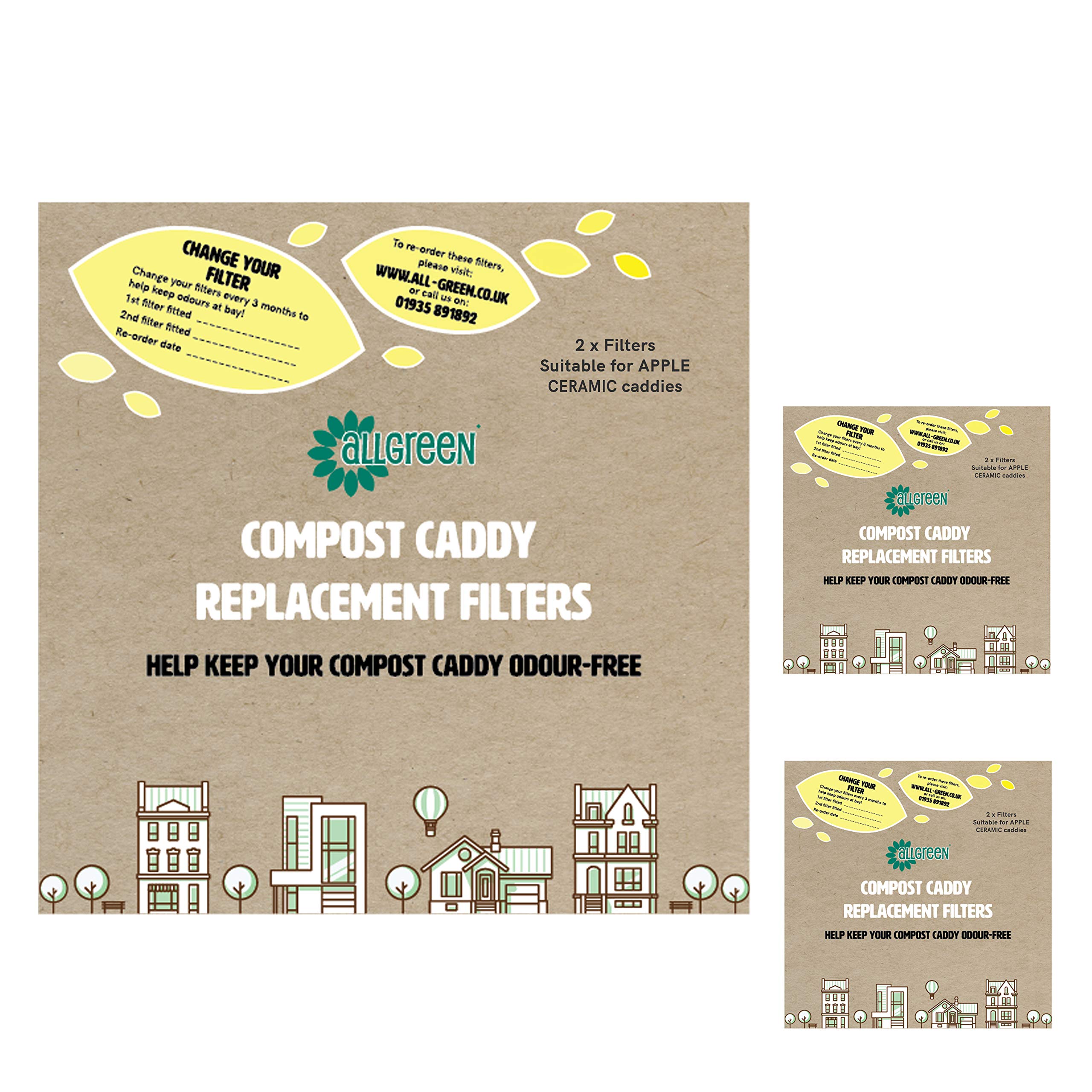 Compost Caddy Spare Filters - For Apple Ceramic Caddies (Pack of 6)