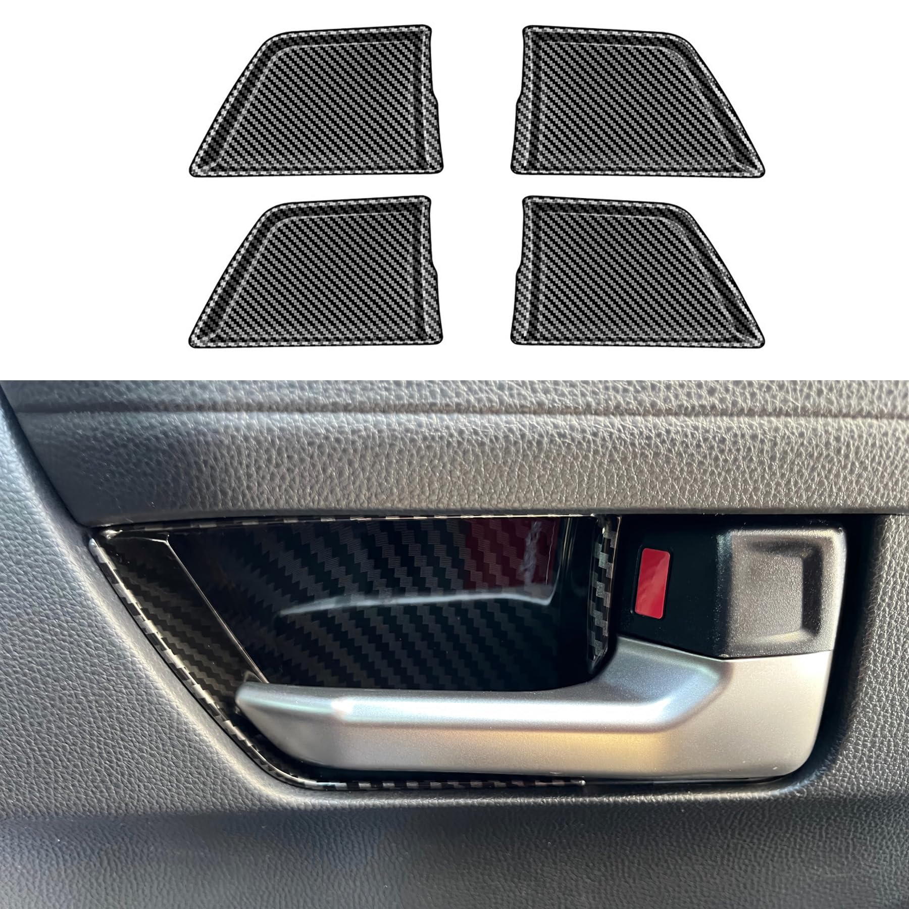 BORUIEN ABS Door Handle Inner Bowl Cover for Toyota Tacoma 2024 2025 2026 Interior Accessories for 4Runner 2025 2026 Center Console Decor Trim Frame (