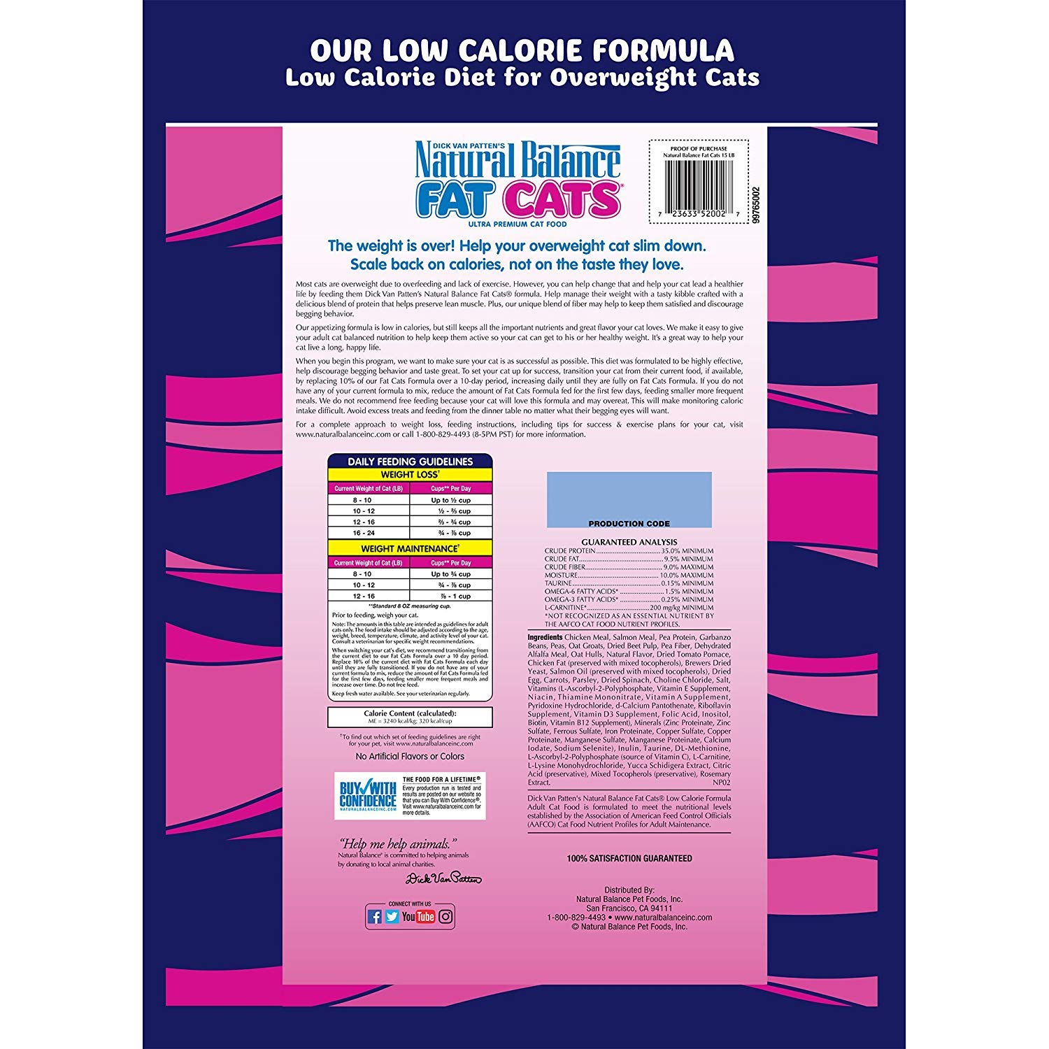 Buy Natural Balance Fat Cats Chicken Meal, Salmon Meal, Garbanzo Beans