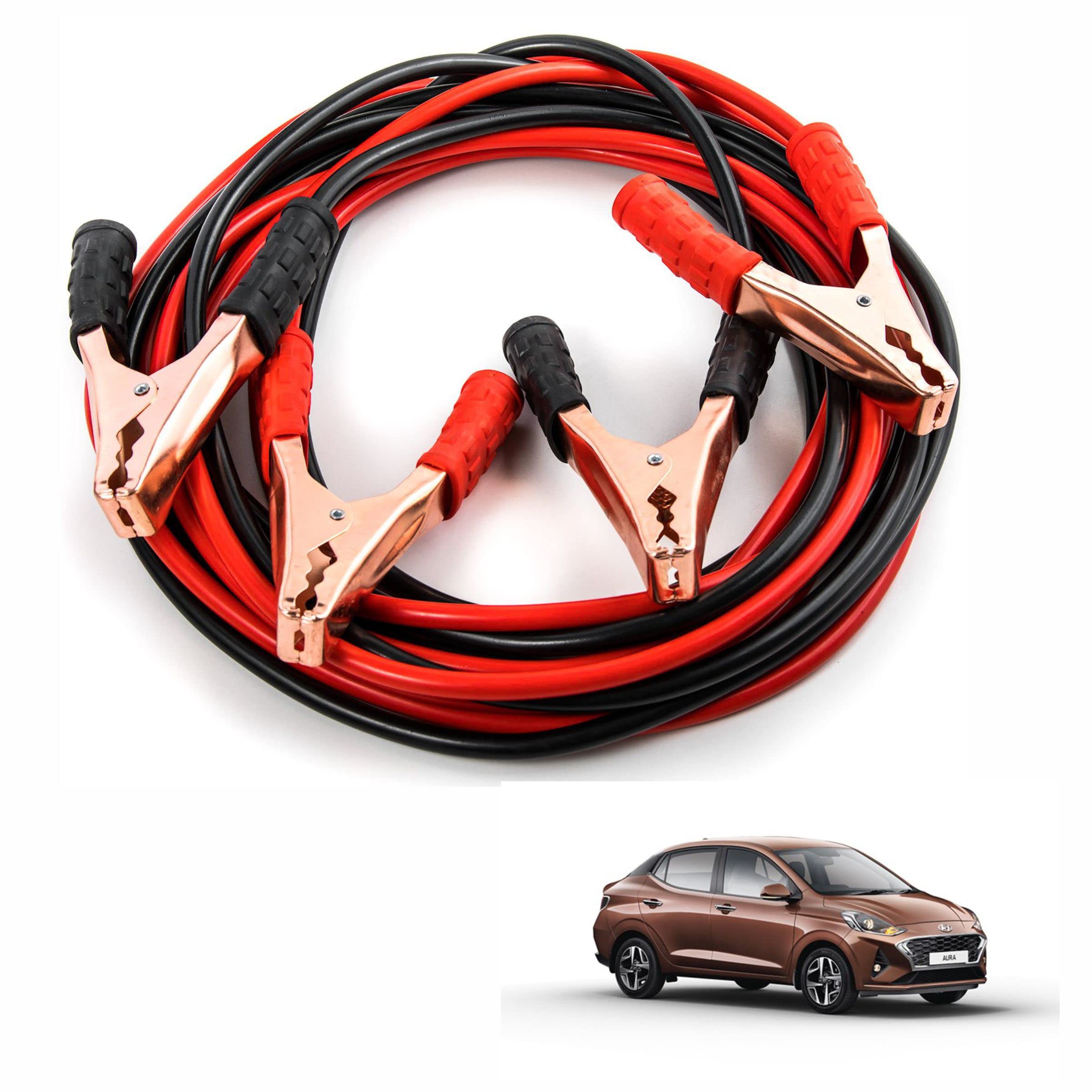 Car Heavy Duty Booster Cables || Clamp to Start Dead Battery || Off Road Emergency Auto Car Jumper Cables for Hyundai Aura (500 AMP, 6.5 Feet Each)-image-23
