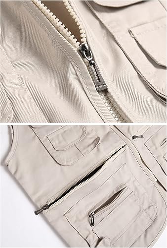 Miniatura 5 de LISUHEPEAL Chaleco de pesca para hombre, verano, trabajo al aire libre, safari, viajes, fotos, chalecos con múltiples bolsillos para hombres