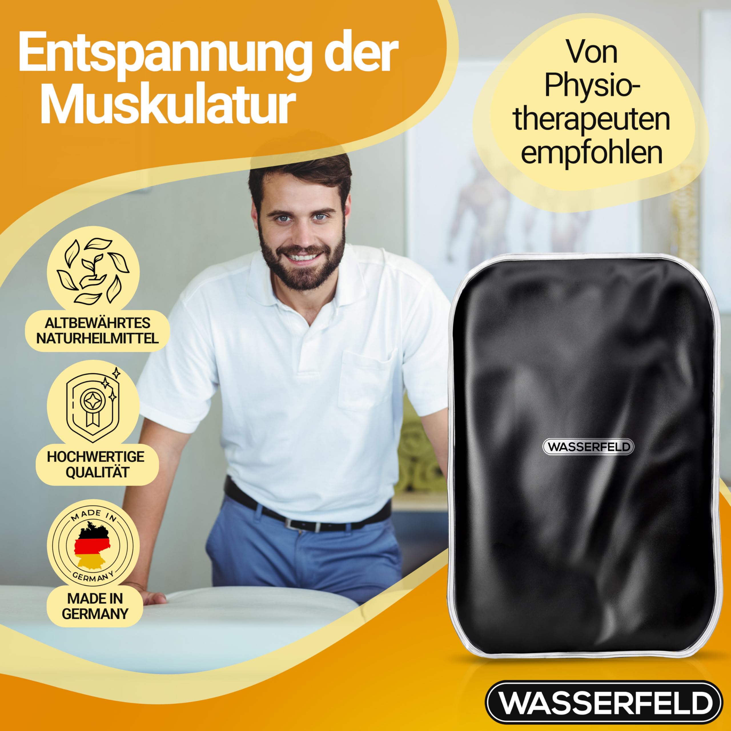 WASSERFELD® Moorkissen für Mikrowelle XXL - Therapeutisches Wärmekissen zur natürlichen Linderung von Schmerzen und Verspannungen in Nacken, Schulter, Rücken oder Bauch