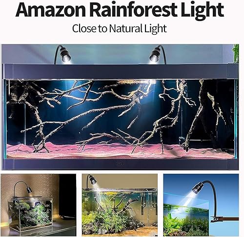 Miniatura 4 de UPETTOOLS Luz de acuario de espectro completo, luces LED de zoom para plantas, 3 colores, longitud focal ajustable (10)