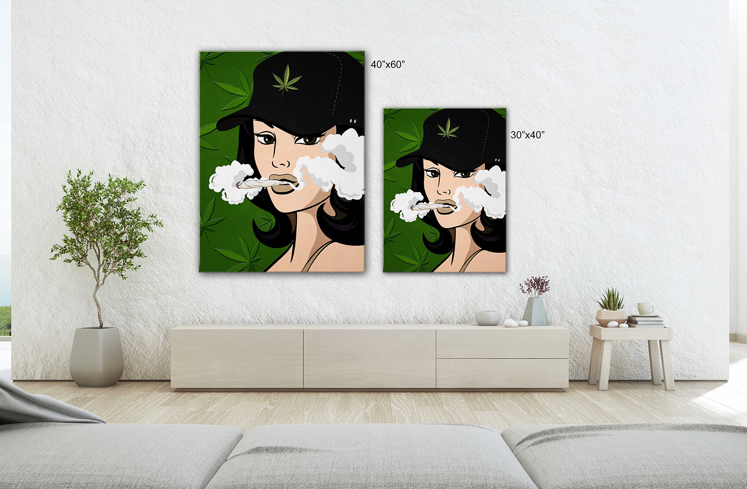Amazon.com: SpiritualHands Trippy Room Decor, Stoner Room Decor, Hippie  Art, Stoner Pothead Poster Framed Canvas (Lady Pothead, 15" x 22" - Ready  to Hang): Posters & Prints