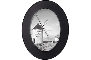 Malden International Designs Classic Oval Black Wood Picture Frame, 5x7, Black