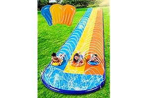 22.5ft Triple Water Slide with Body Boards for Kids and Adults