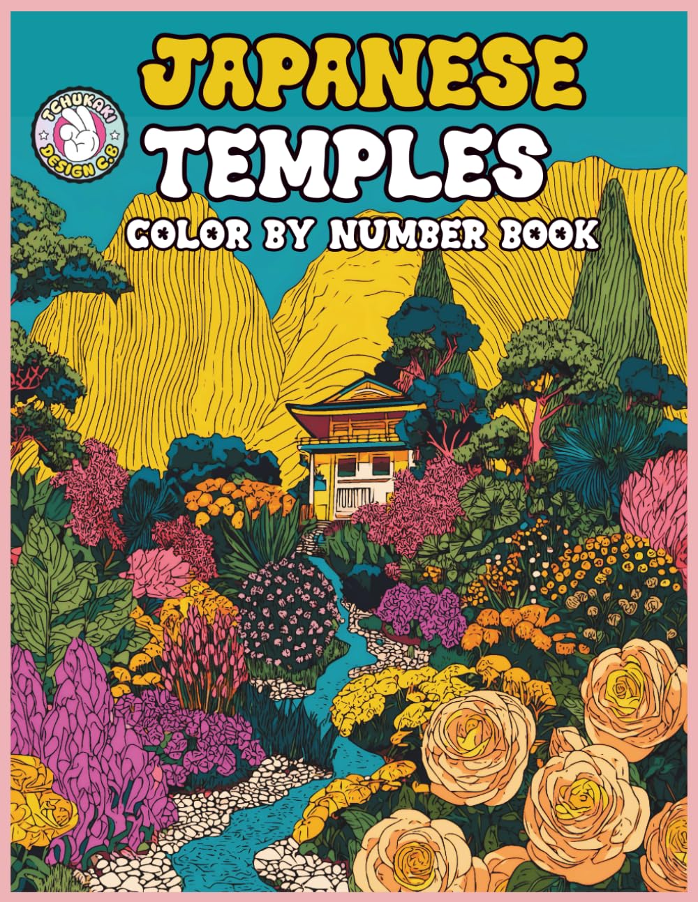 Japanese Temples Color by Number Book: Coloring Book for Adults Featuring Serene Scenes of Japan’s Sacred Sites and Zen Spaces, mountains , nature , ... path, Stone bridge , Cherry blossom fall
