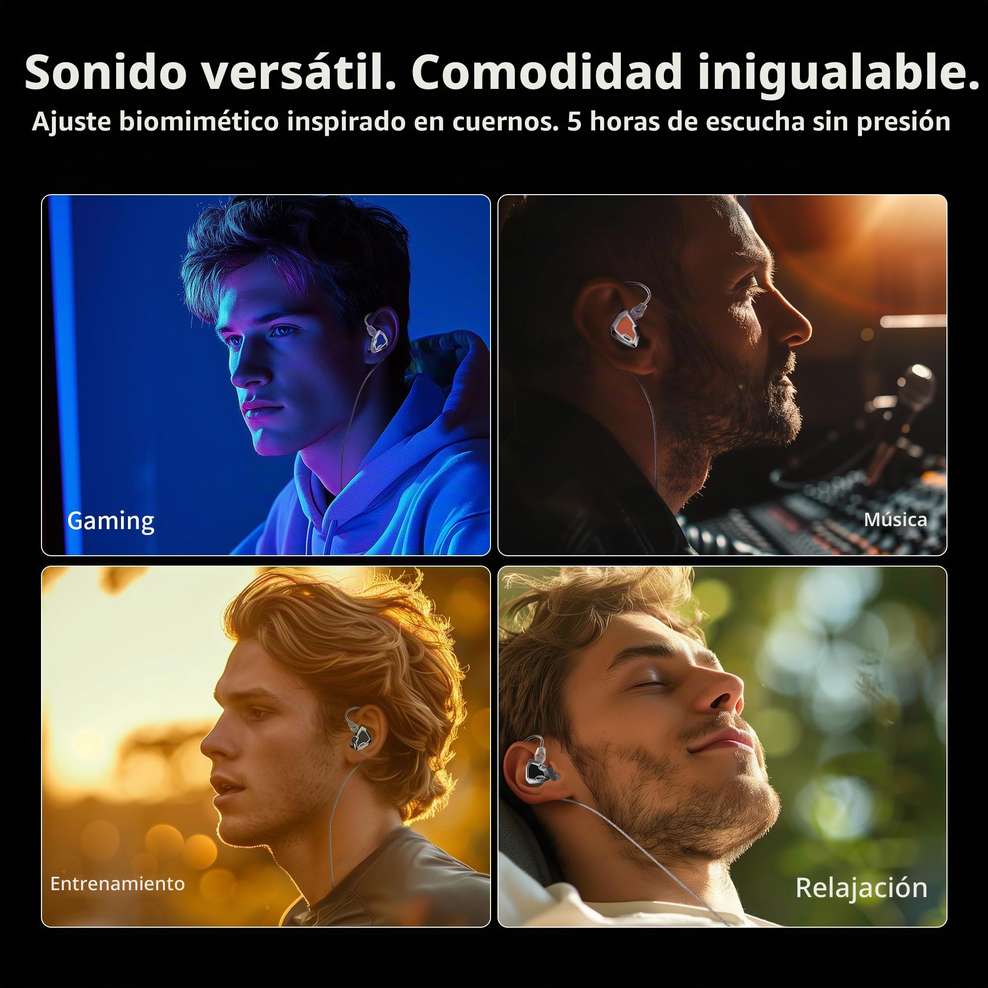 Hidizs MS2 Pro Auriculares In Ear Monitor, 10.2mm Doble Driver Magnético (1DD+1BA) Híbrido, Carcasa Zinc + Cuero Vegano, 6 Estilos de Sonido con Filtros Intercambiables, Cable Desmontable 4.4 mm