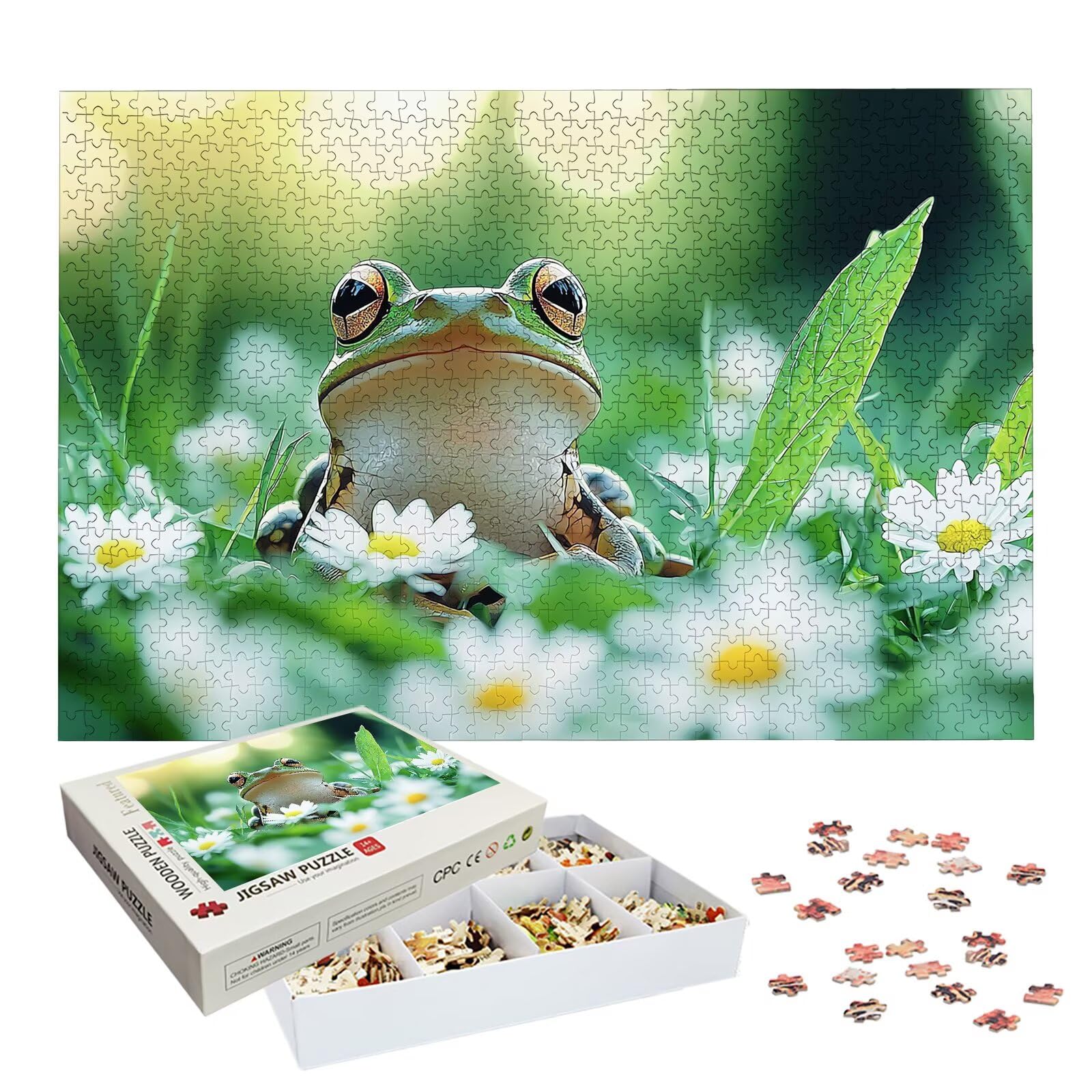 Puzzle 6000 Teile, Frosch Puzzle 6000 Teile Erwachsene, Klassische Puzzles Blume, Holzpuzzle Erwachsene, Puzzlespiele für Die Ganze Familie, Geschenke für Frauen, Geschenke für Männer, Wanddeko, -8819