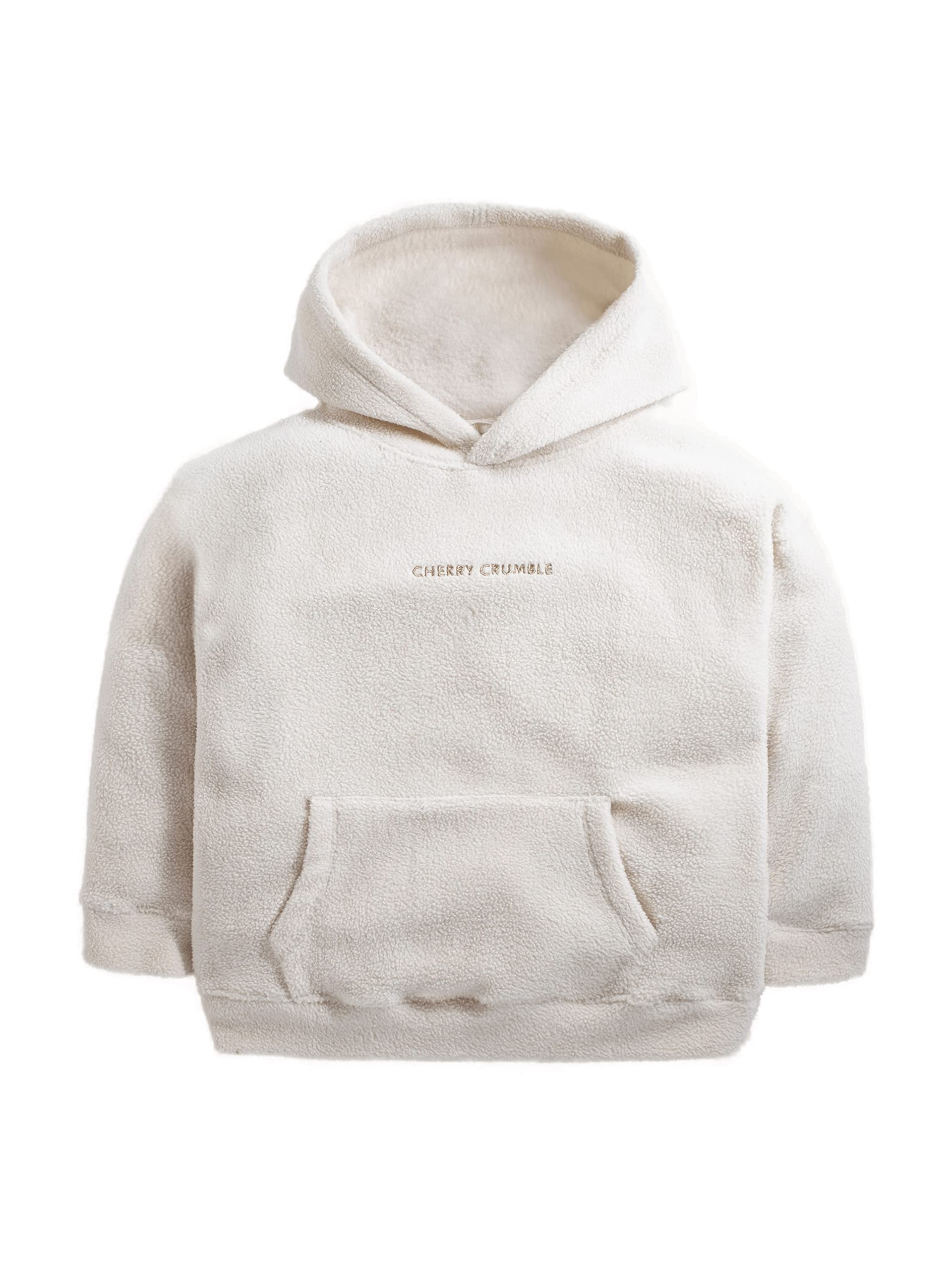 CHERRY CRUMBLECream Solid Kangaroo Pocket Polar Fleece Classy Caramel Winter Warm Hooded Pullover Sweatshirt (7L-UZSWSHRT-8593)