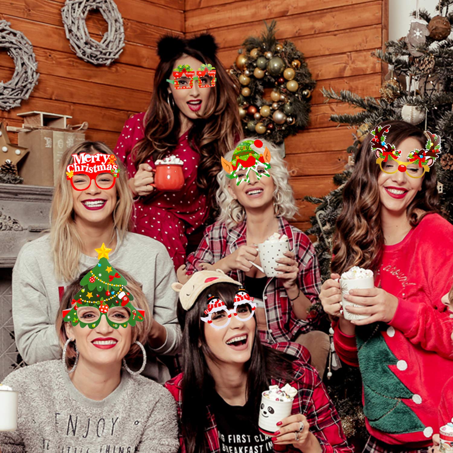 Qpoutchristmas Glasses Funny Christmas Sunglasses Decorative