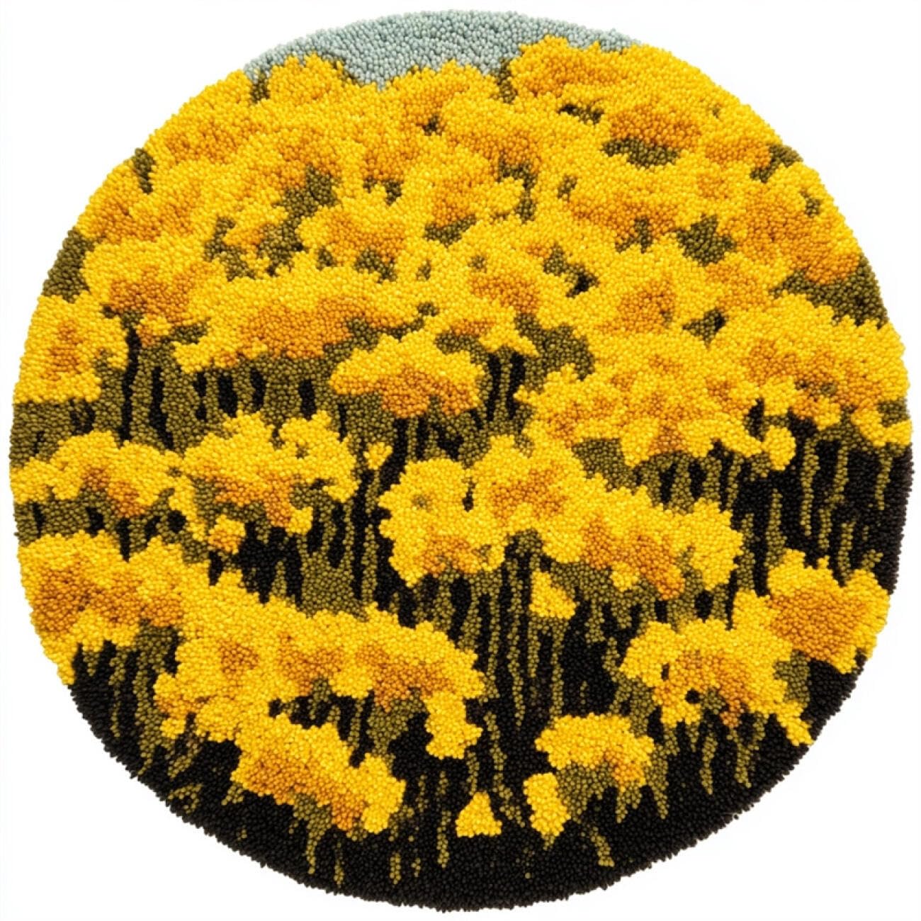 Kitquiver Tapestry Kits for Adults Golden Flowers 100x100cm