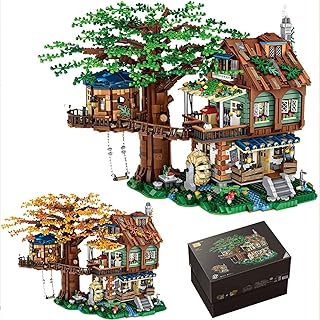 Idea Tree House, LOZ Mini Blocks, 4761PCS Building Blocks for Adults, DIY Forest House Building Blocks Street View (Ideas Tree House)
