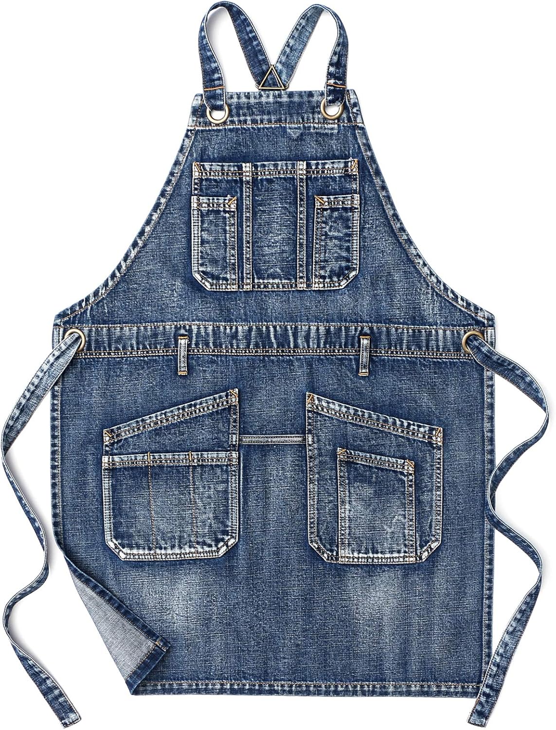 Jeanerlor - Washing Style Work Hairdresser Apron with Pockets for Women and Men