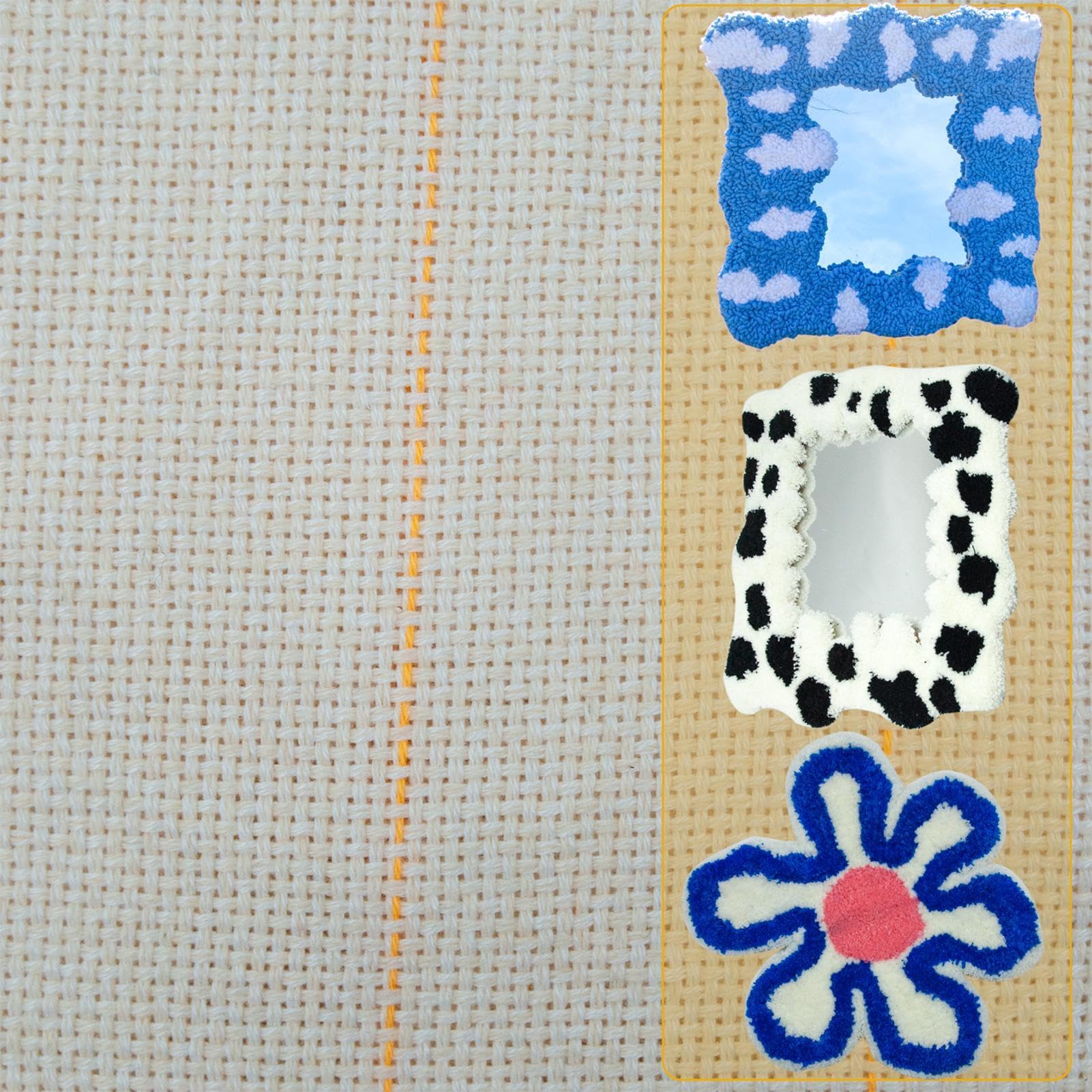 Tejido de Apoyo para moquetas, Alfombra de Tela de Monje, Alfombra con líneas marcadas | Tejido Antideslizante para Hacer tufting
