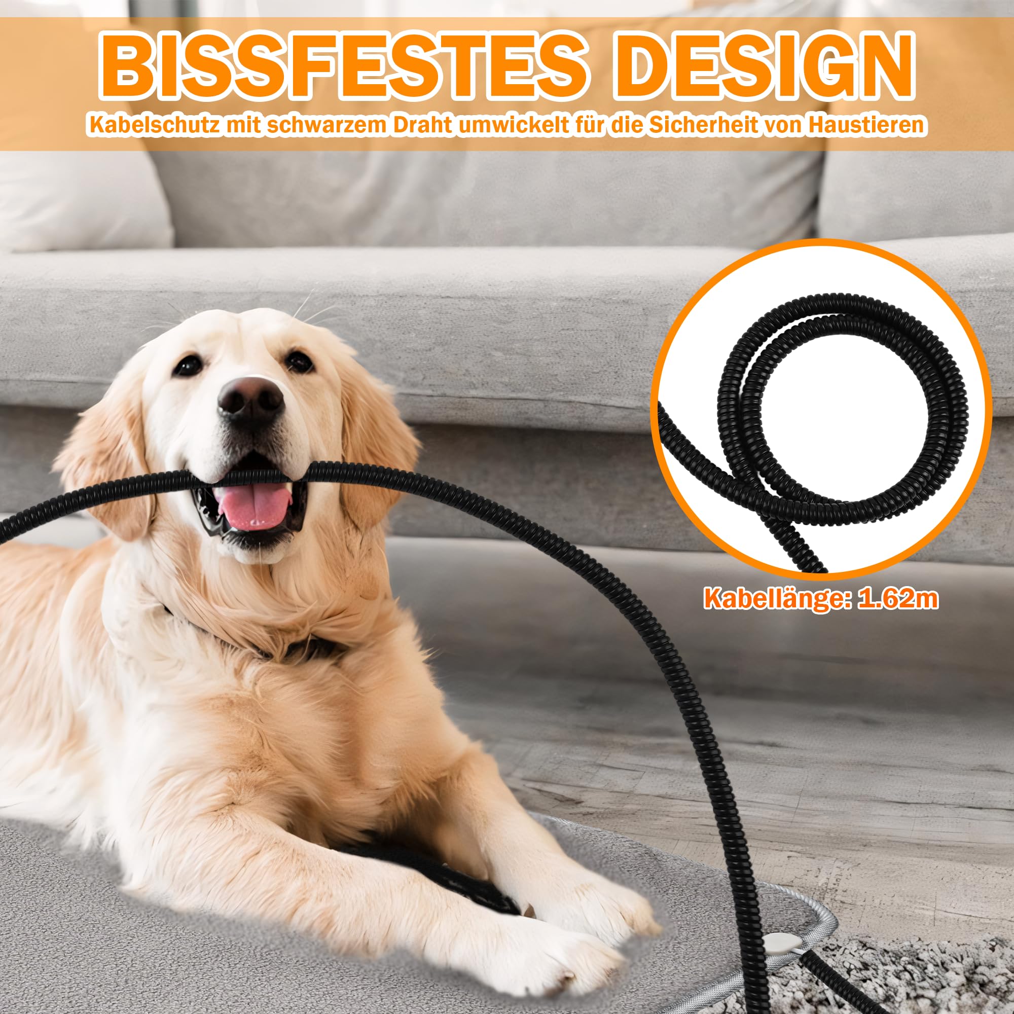 TEOV Cuscino riscaldante per animali domestici, per cani e gatti, 60 x 90 cm, temperatura 20 °C e 4 tempi, regolabile