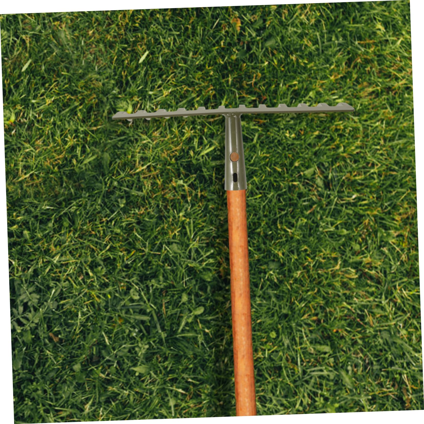 iplusmile 2 Pièces Râteau De Jardin Pelouse Paysage Jardinage Dents Râteau pour Enlever Les Plantes à Gazon Relâchement Lourd Râteaux à Petites Feuilles Désherbage Acier Carbone Vert